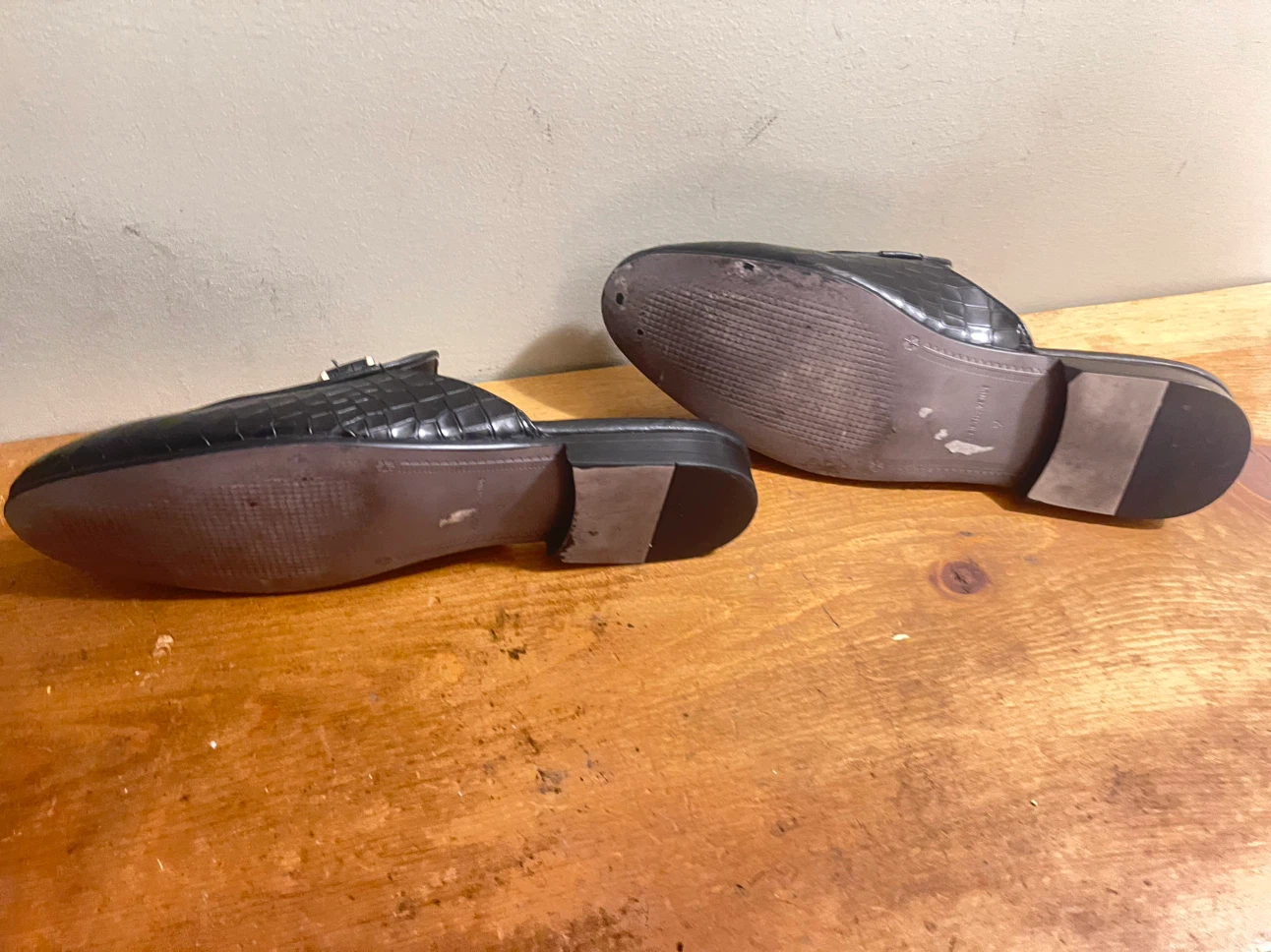 Saks Fifth Avenue Black Croc Mules - photo 5