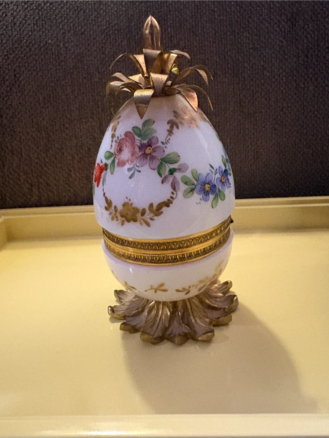 Baccarat style Floral Egg Table Lighter