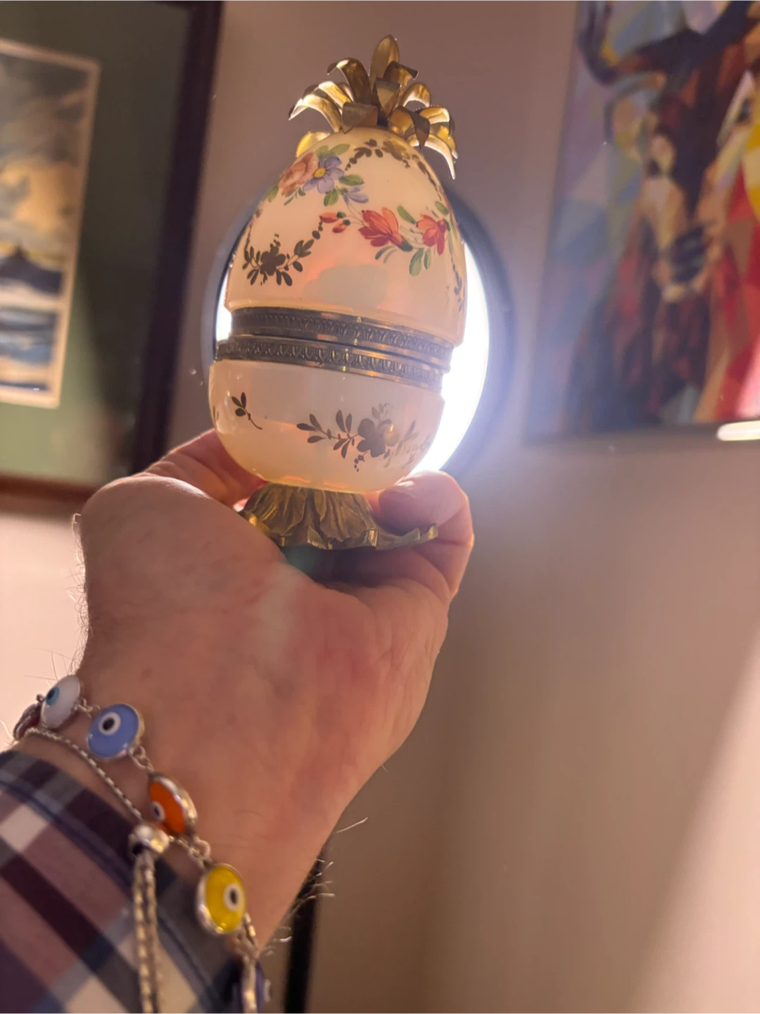 Baccarat style Floral Egg Table Lighter - photo 4