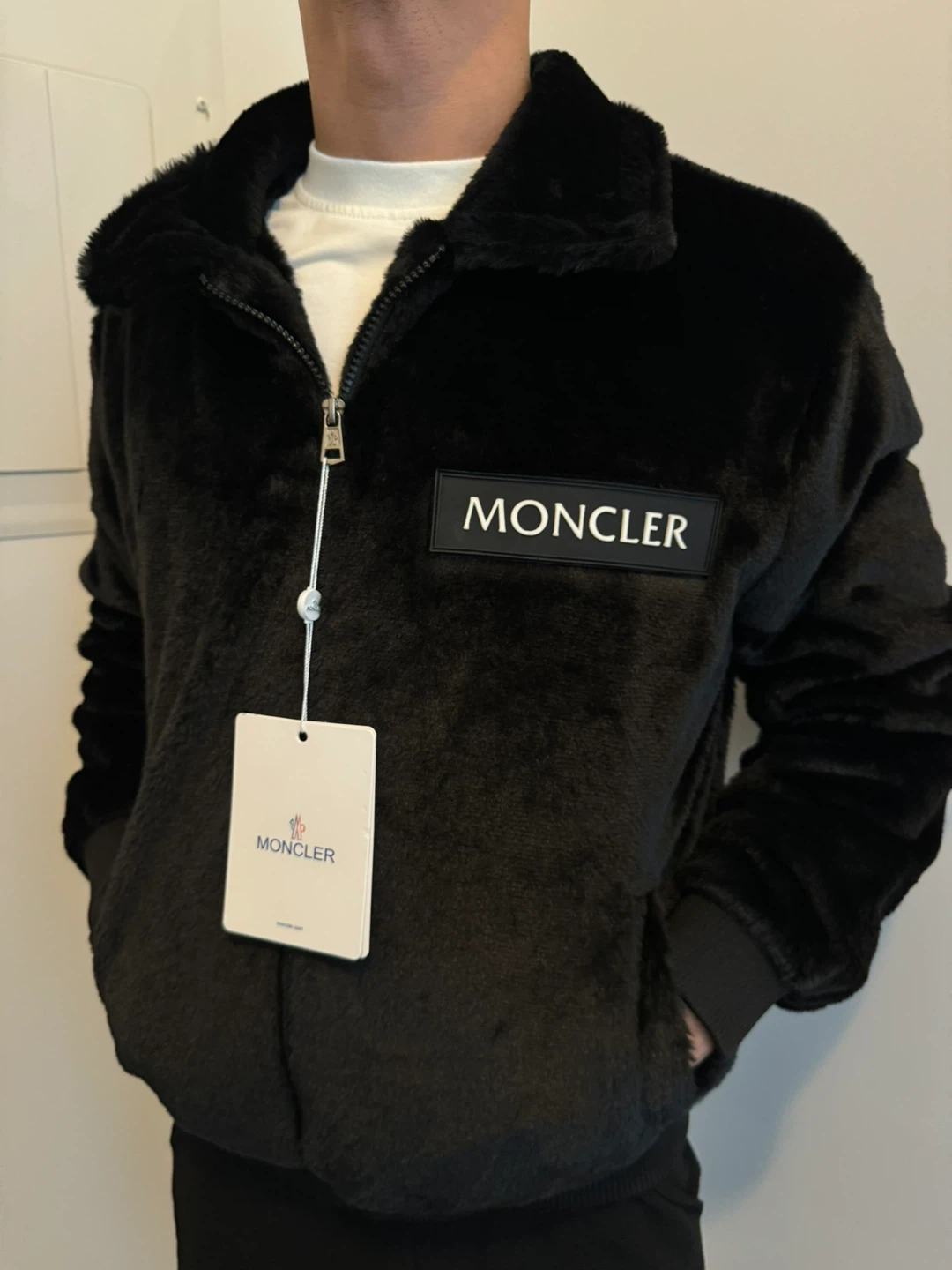Moncler Faux Fur Jacket - Black - photo 2