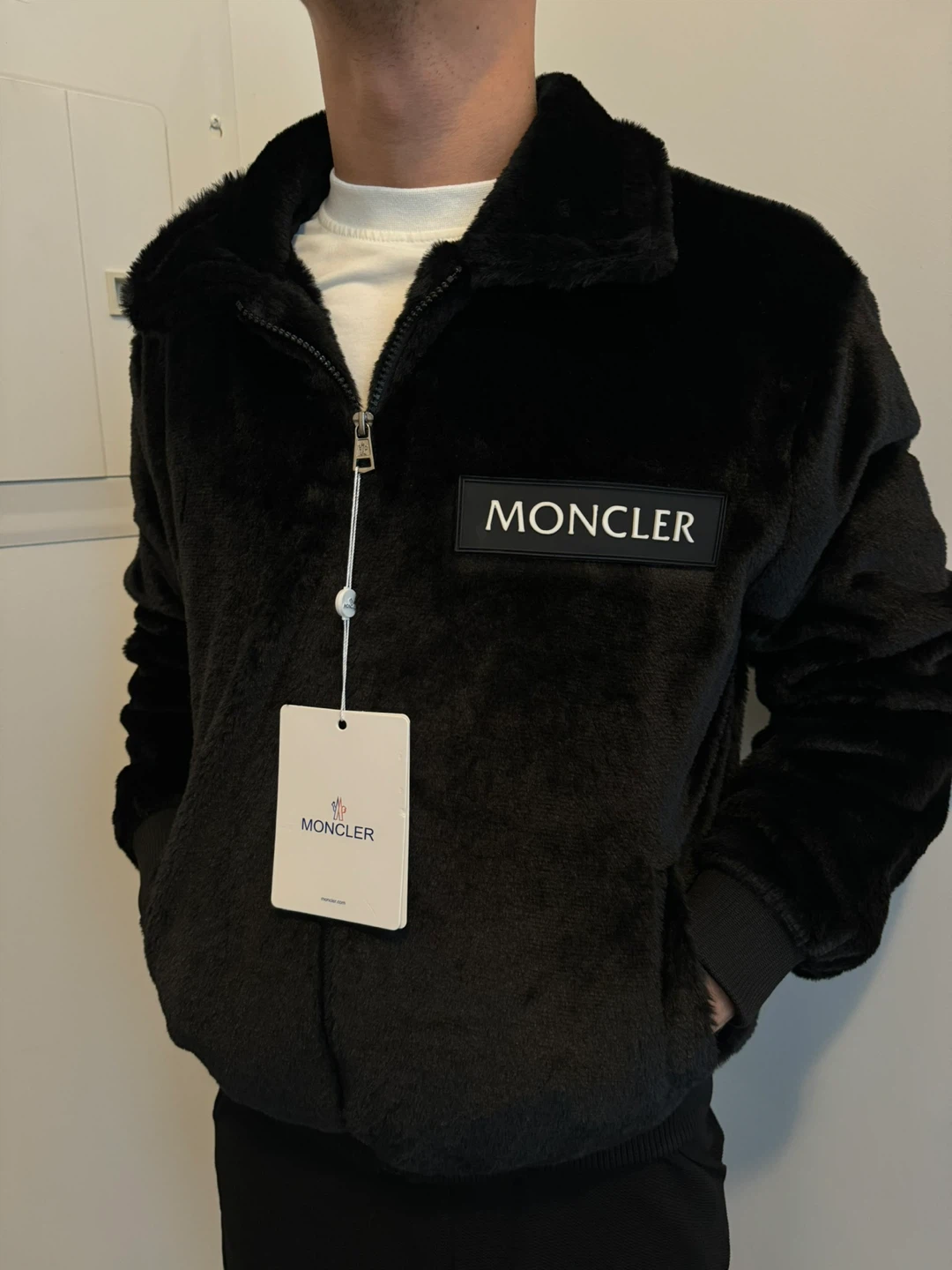 Moncler Faux Fur Jacket - Black - photo 3