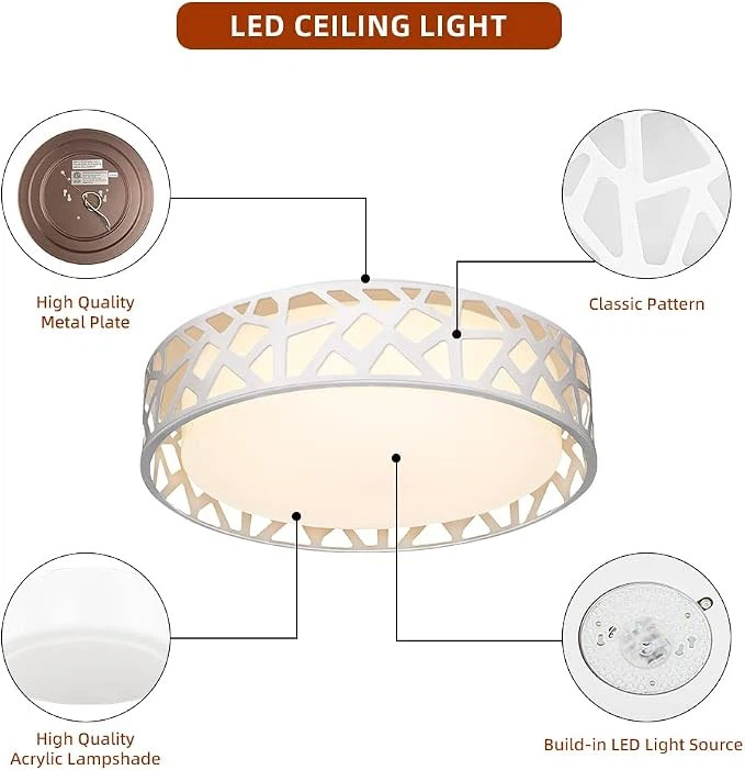 LED Flush Mount Ceiling Light Fixtures,12Inch 20W Ceiling Light - photo 2