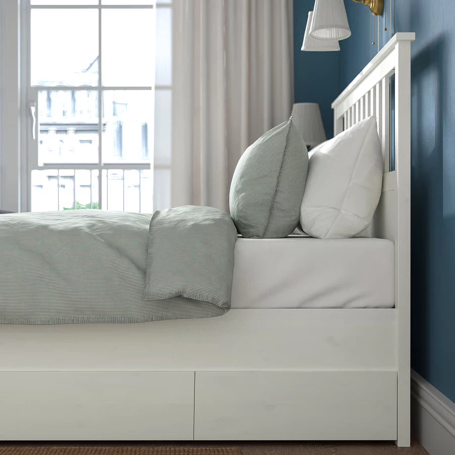 White Bed Frame With 4-Storage Boxes - photo 4