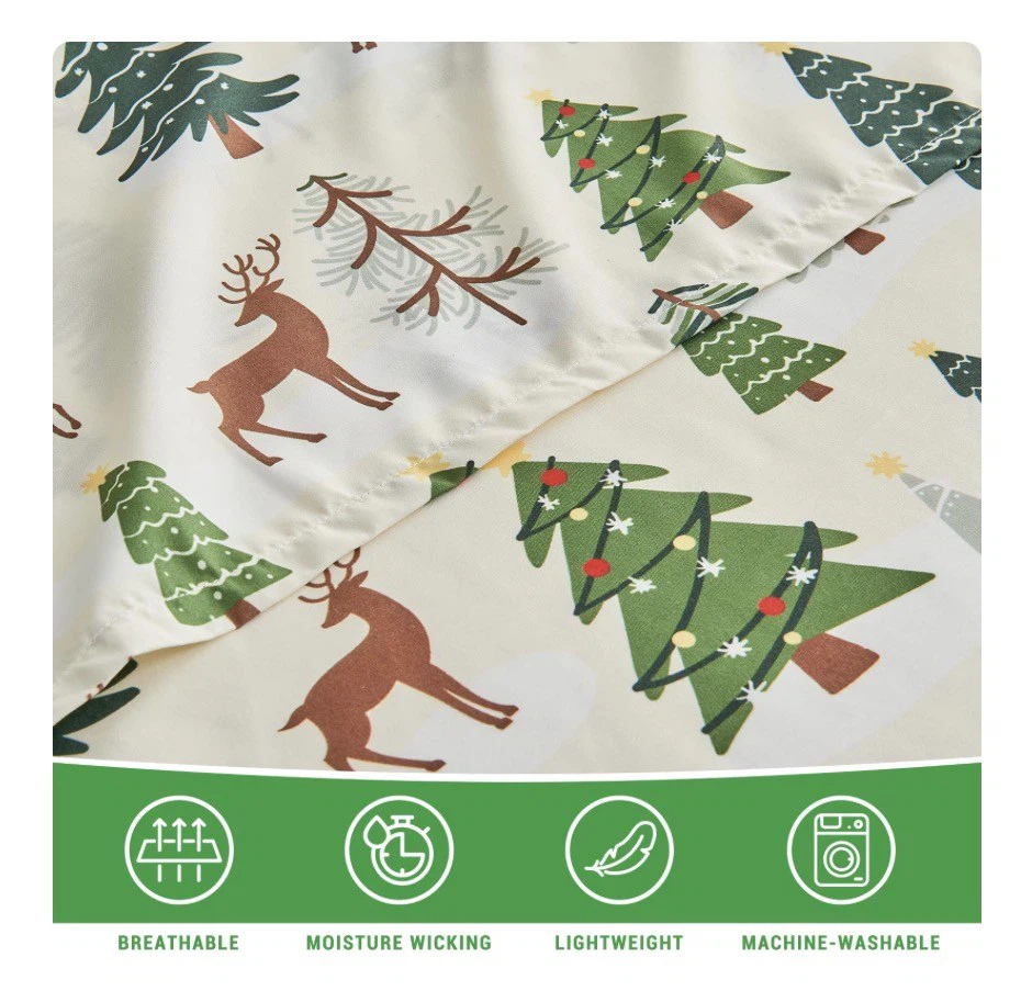 3pc Christmas Trees Deep Pocket Twin Sheet Set Brand New $25 - photo 2