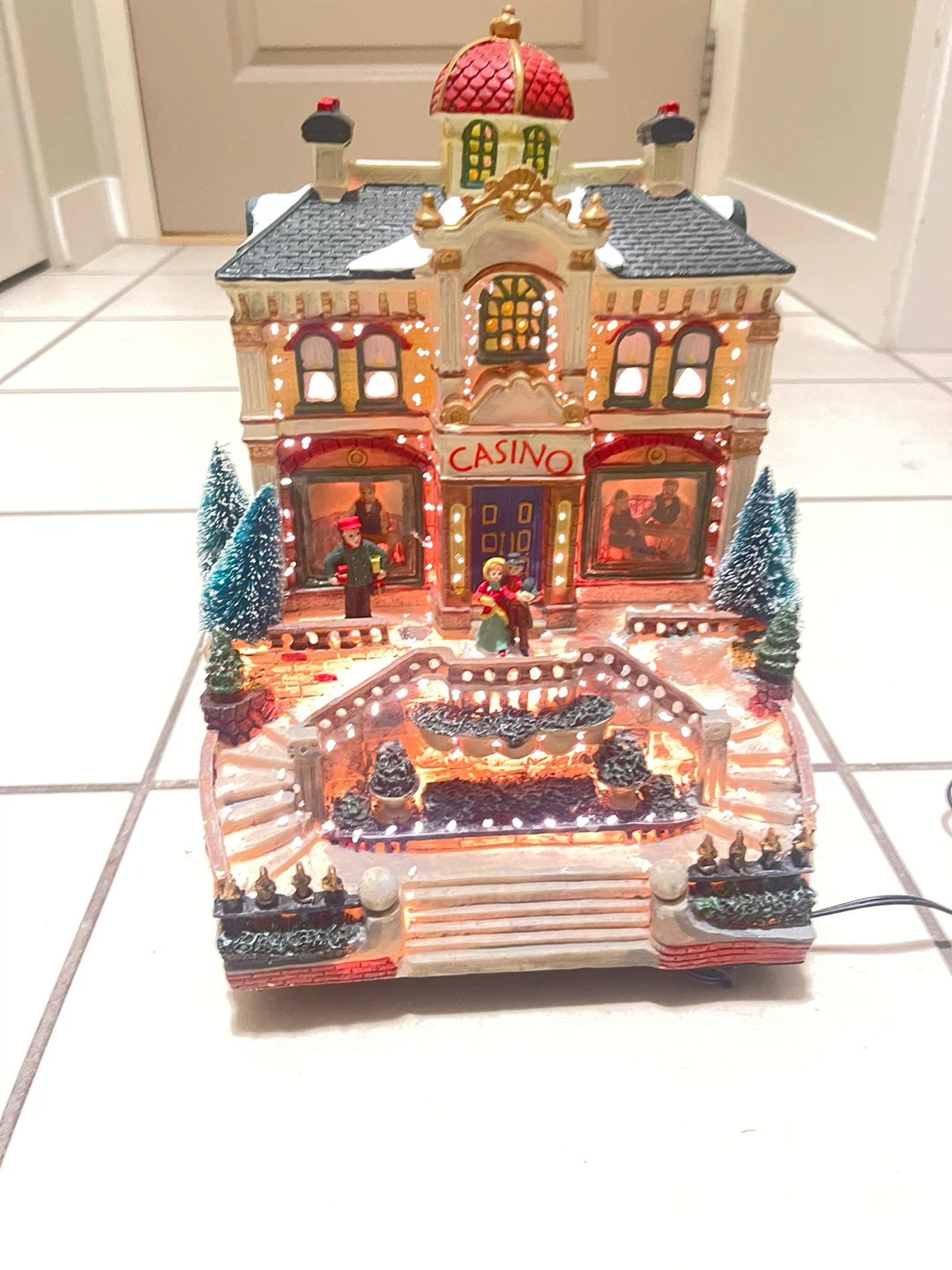 Holiday Collection Fiber Optic Polyresin Casino Decoration
