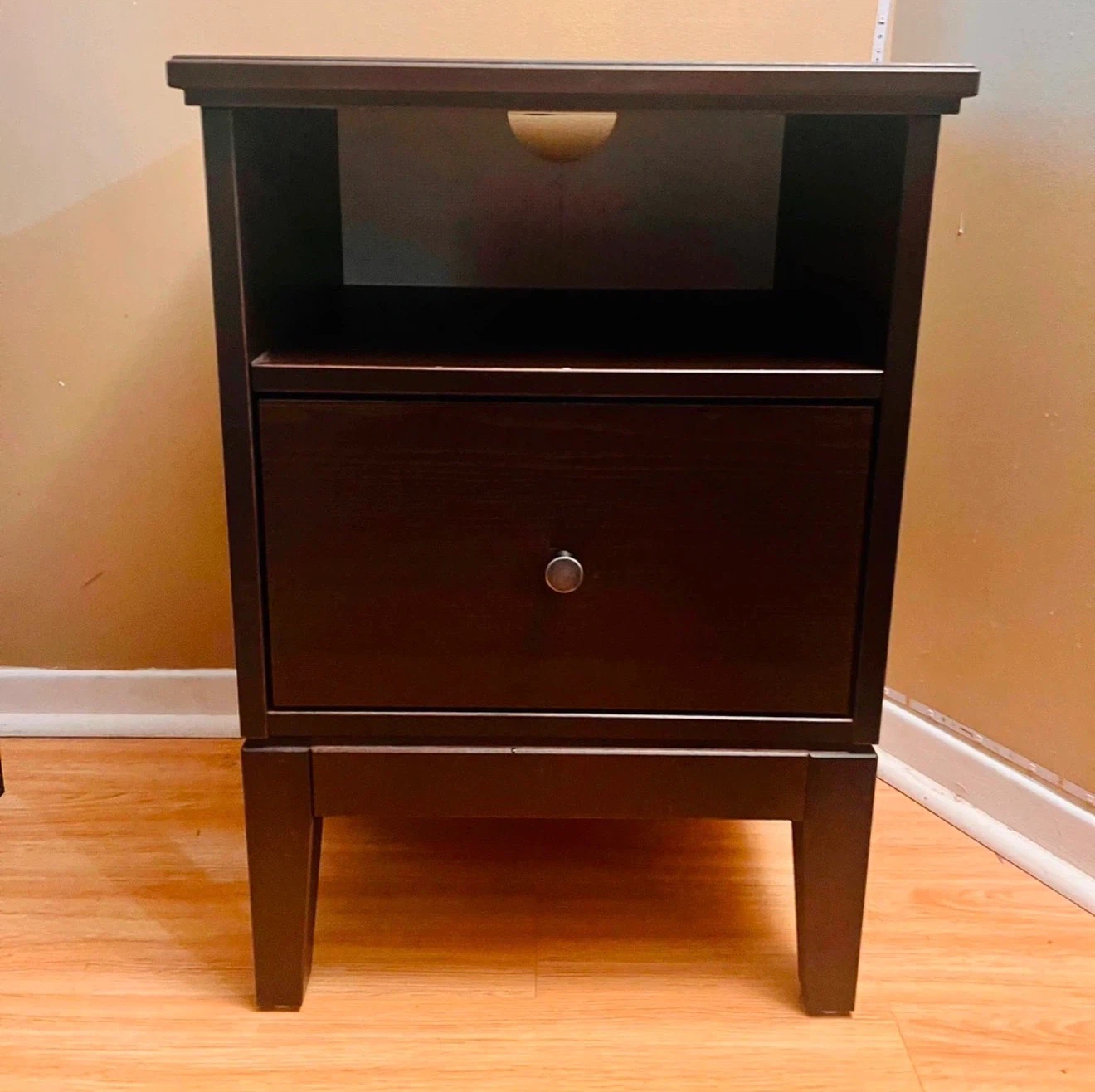 Dark Brown Wooden Nightstand - photo 2