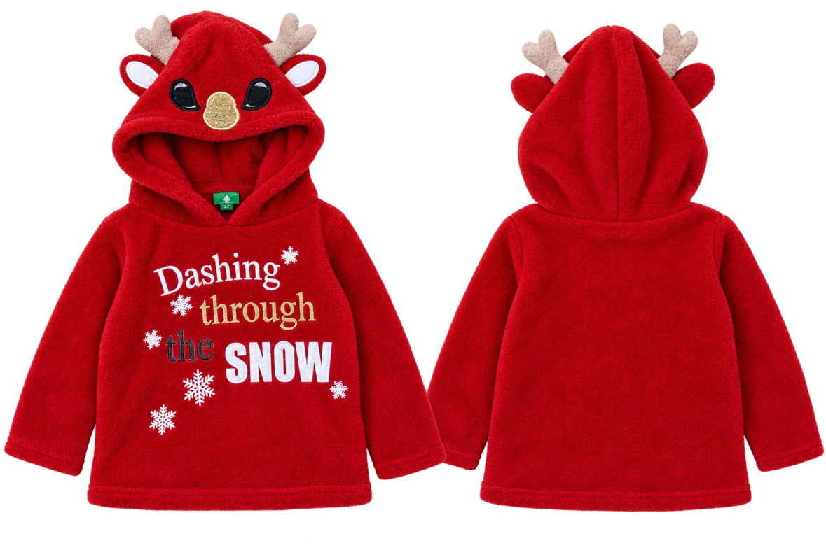 Cute Toddler Christmas Reindeer Hoodie - 2T/3T