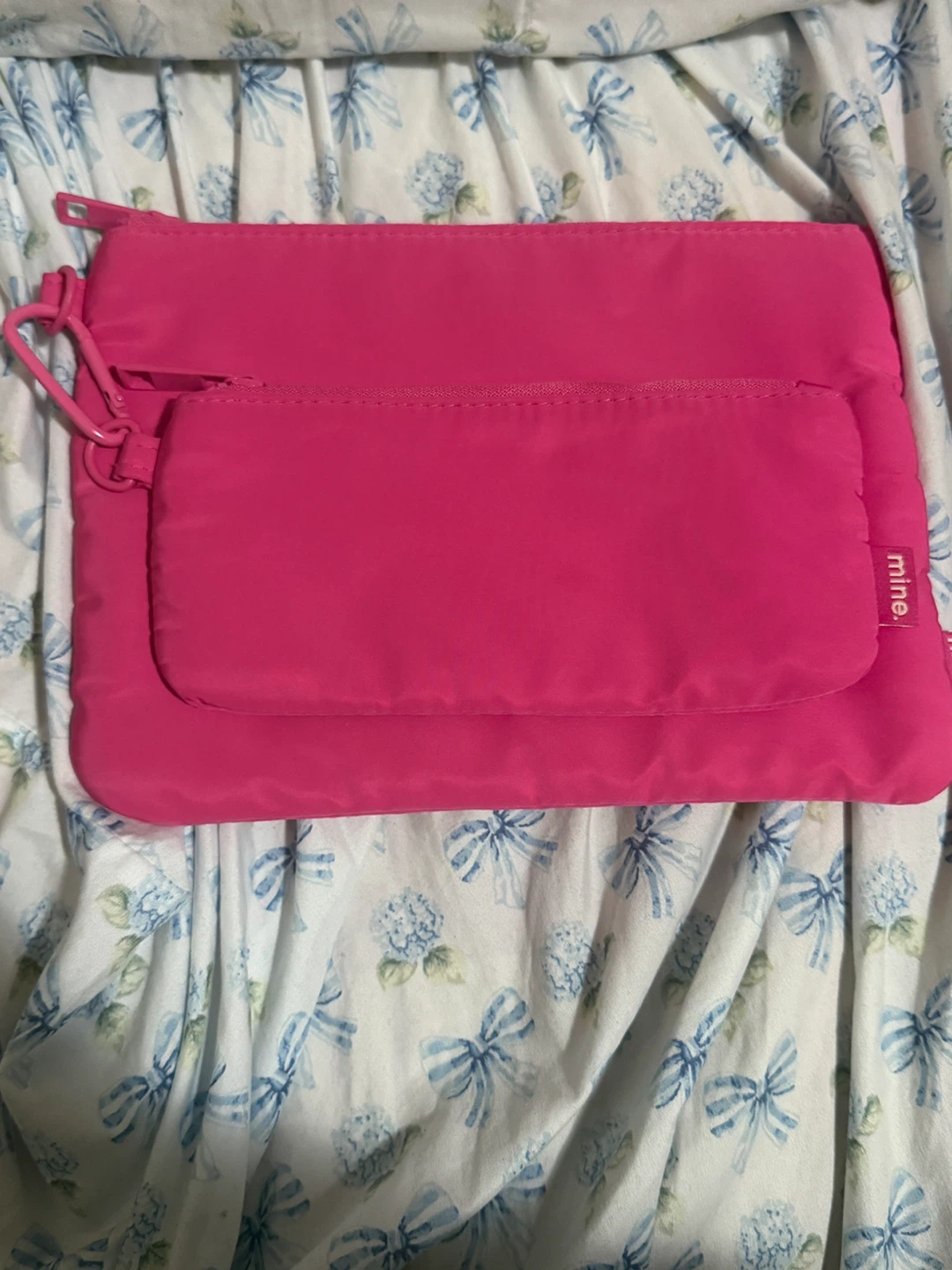 MyTagAlongs Hot Pink Set Of 2 Organizing Pouches With Carabiner
