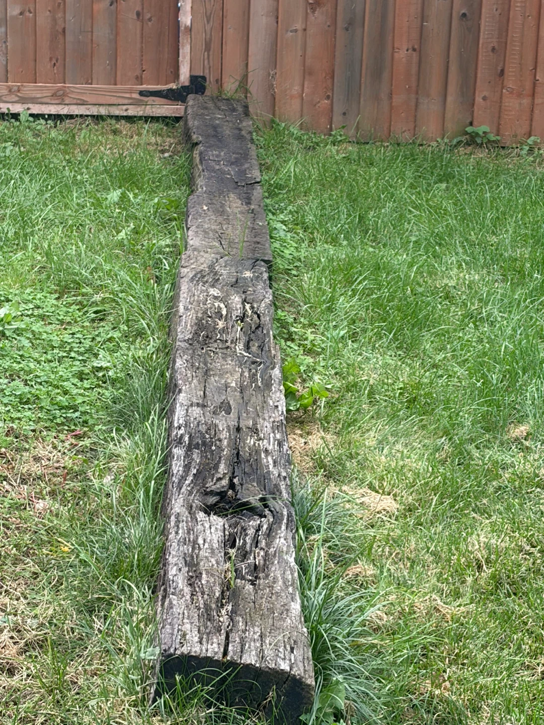 Two Weathered Landscape Timber Railway Ties