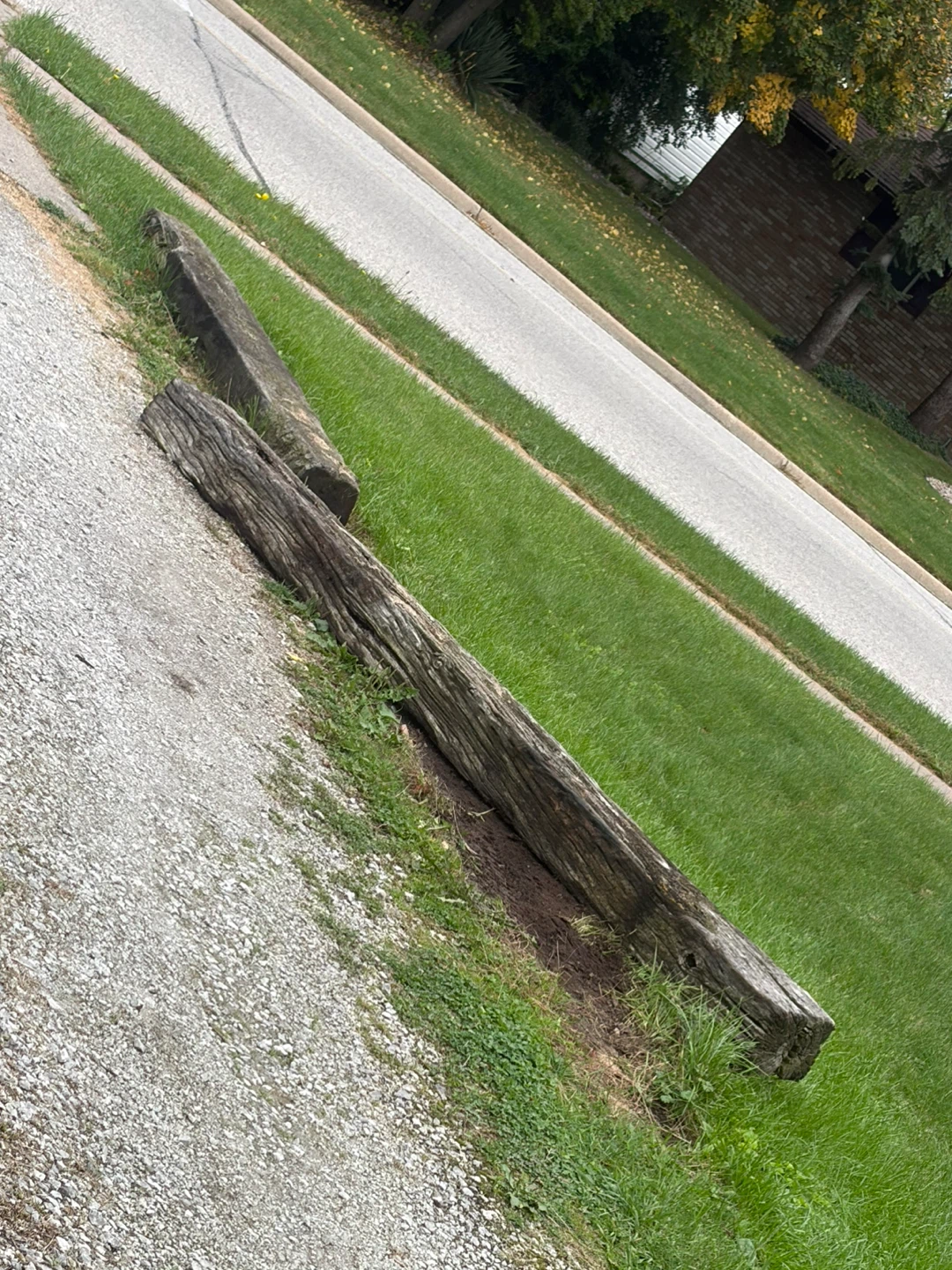 Two Weathered Landscape Timber Railway Ties - photo 2