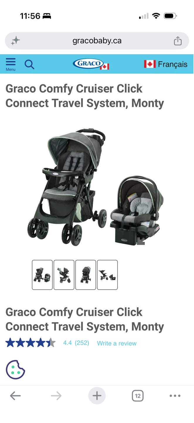 Graco Comfy Cruiser Click Connect Travel System - Monty