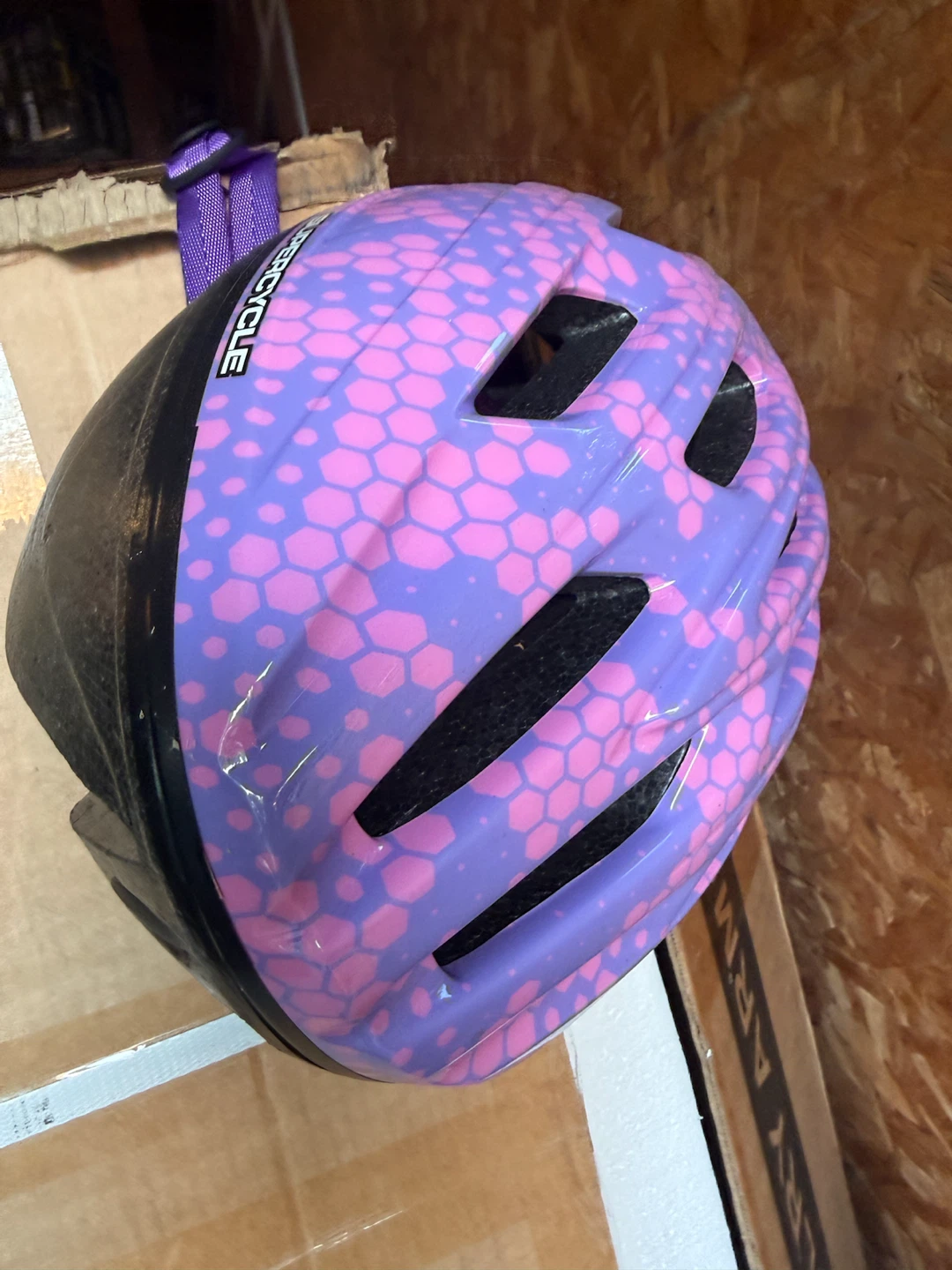 Supercycle Kids Bike Helmet - Purple and Pink