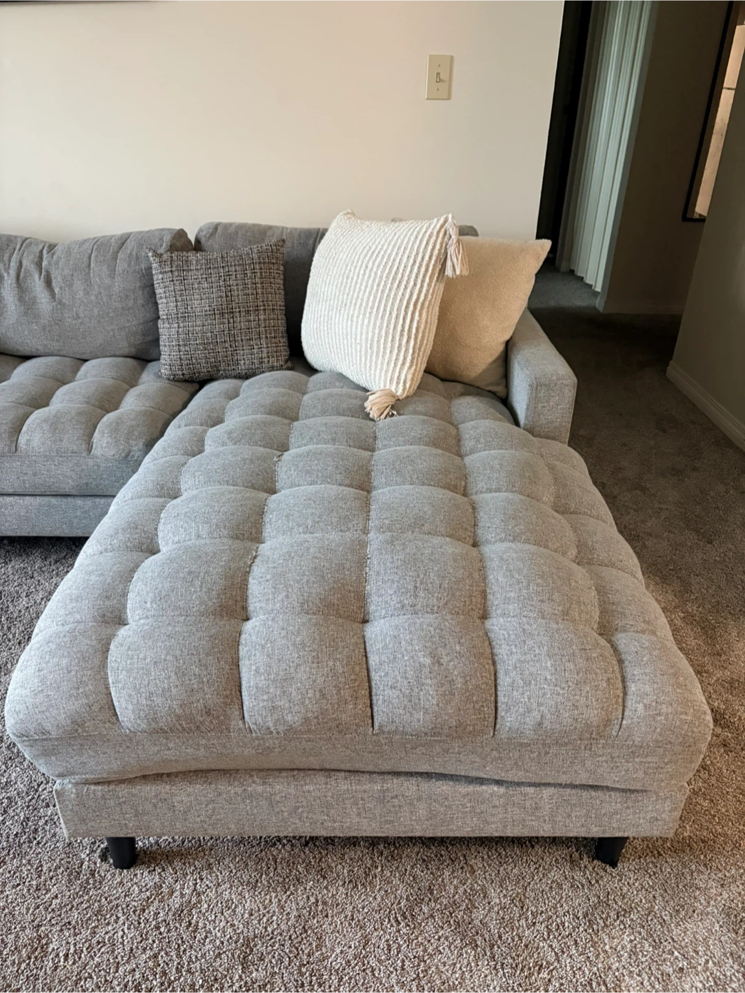 Grey Sectional Sofa with Chaise - photo 2