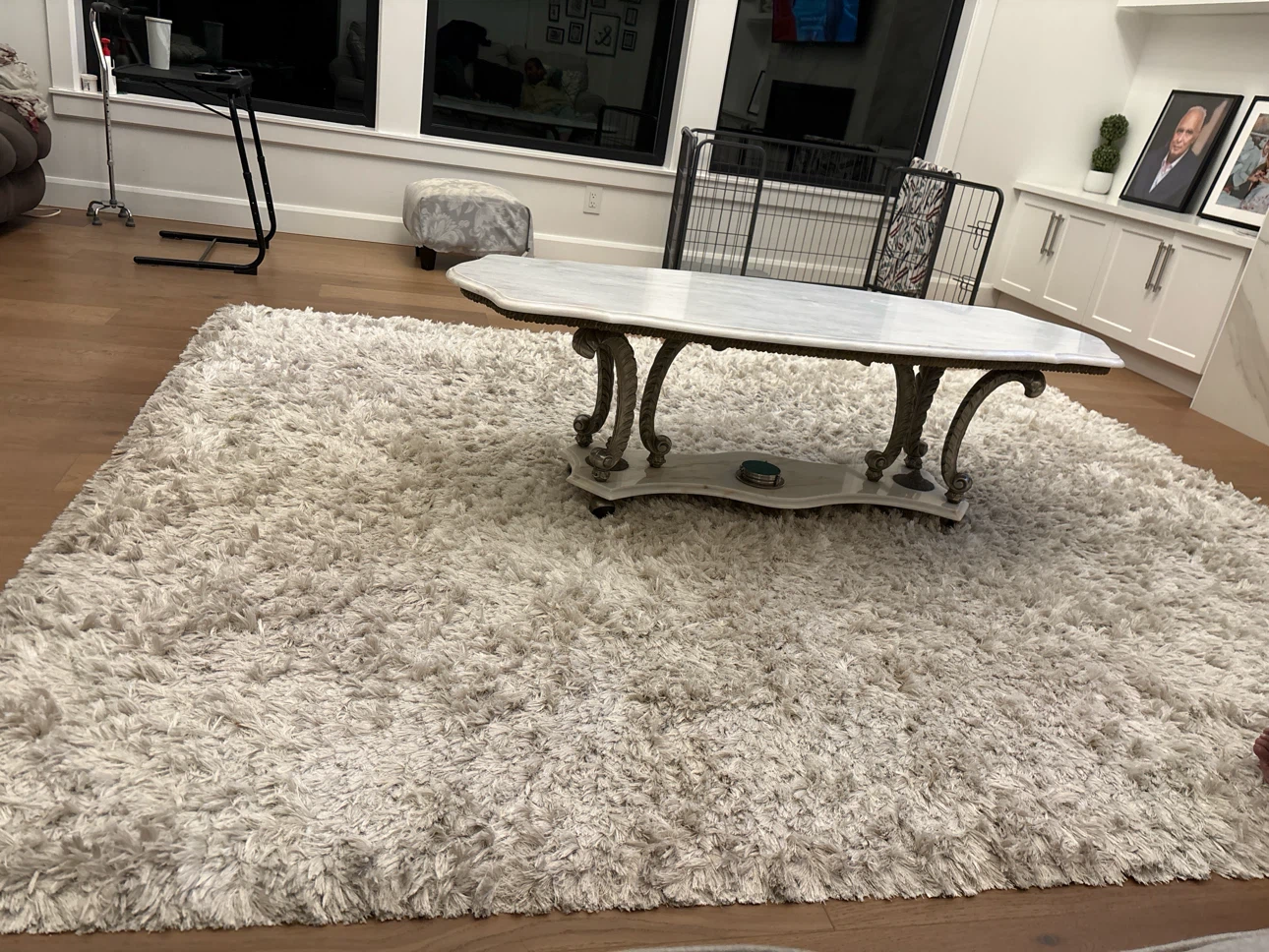 Area carpet in white grey shade