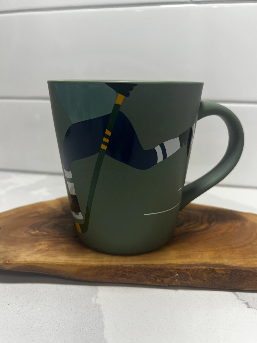 NEW Indigo Hit The Ice Hockey Mug, Light Sage Green