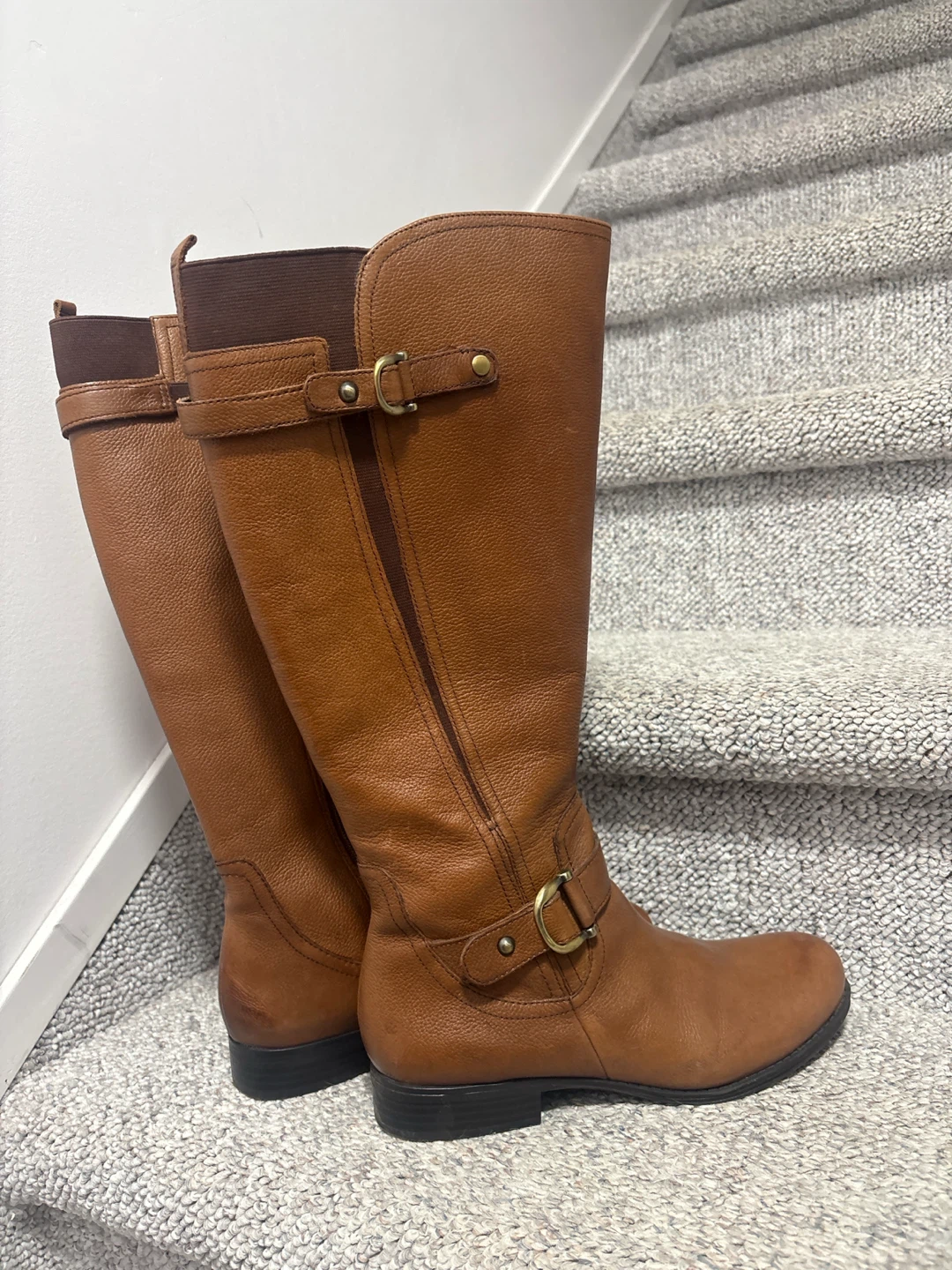 Naturalizer Tan Leather Riding Boots