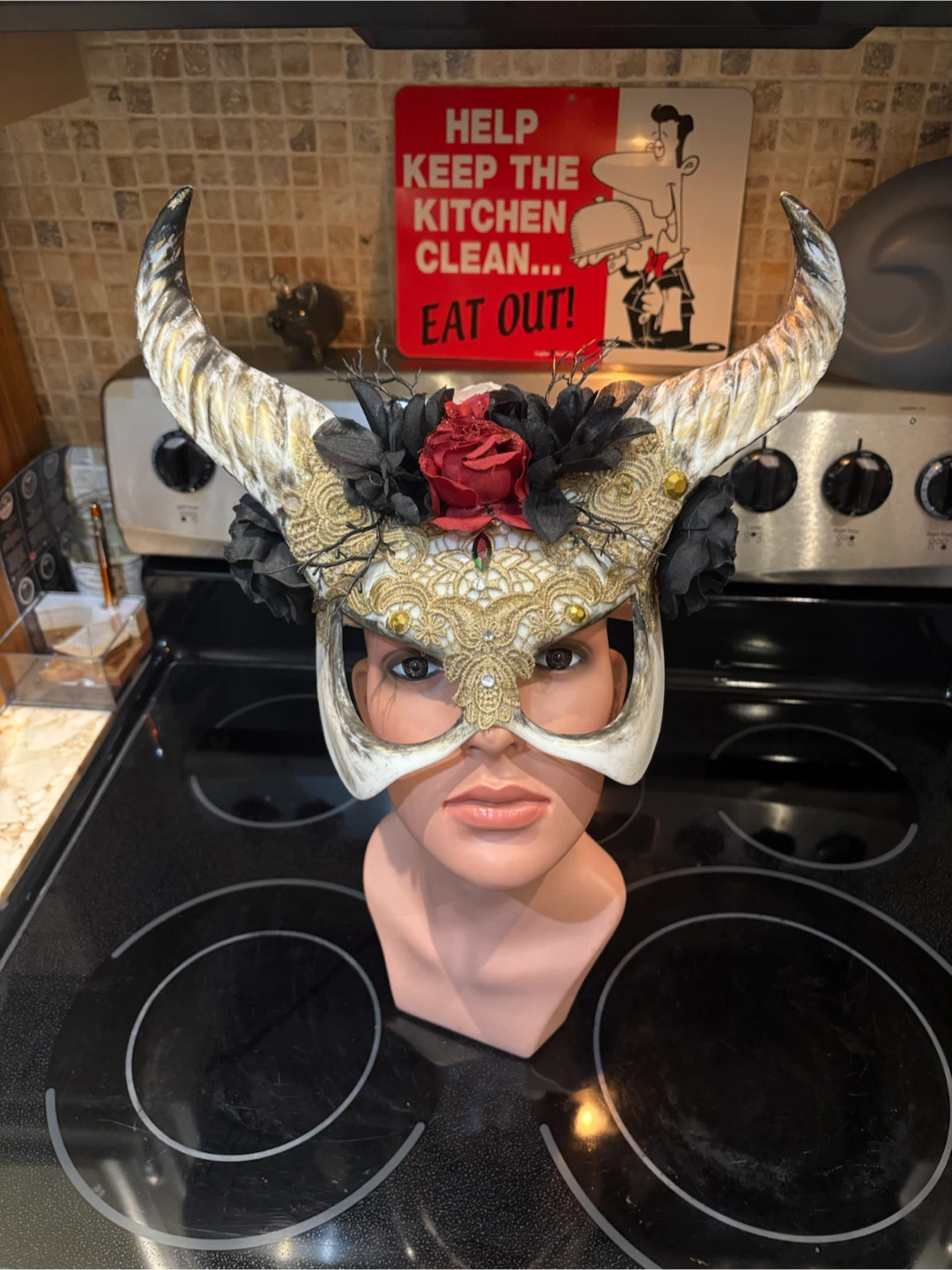 Gothic Horned Masquerade Mask - photo 2