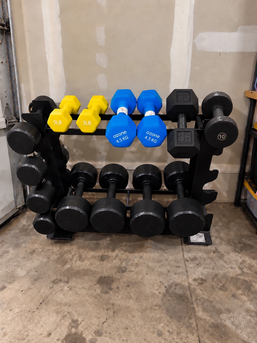 Dumbbell Set 5-40lb with rack
