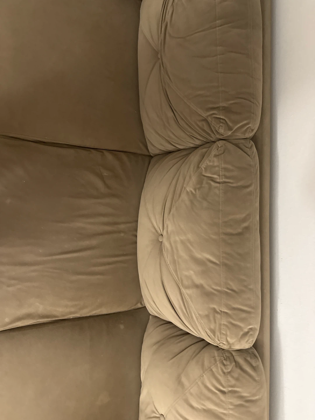 Three-Seater Taupe Microfibre Sofa - photo 4