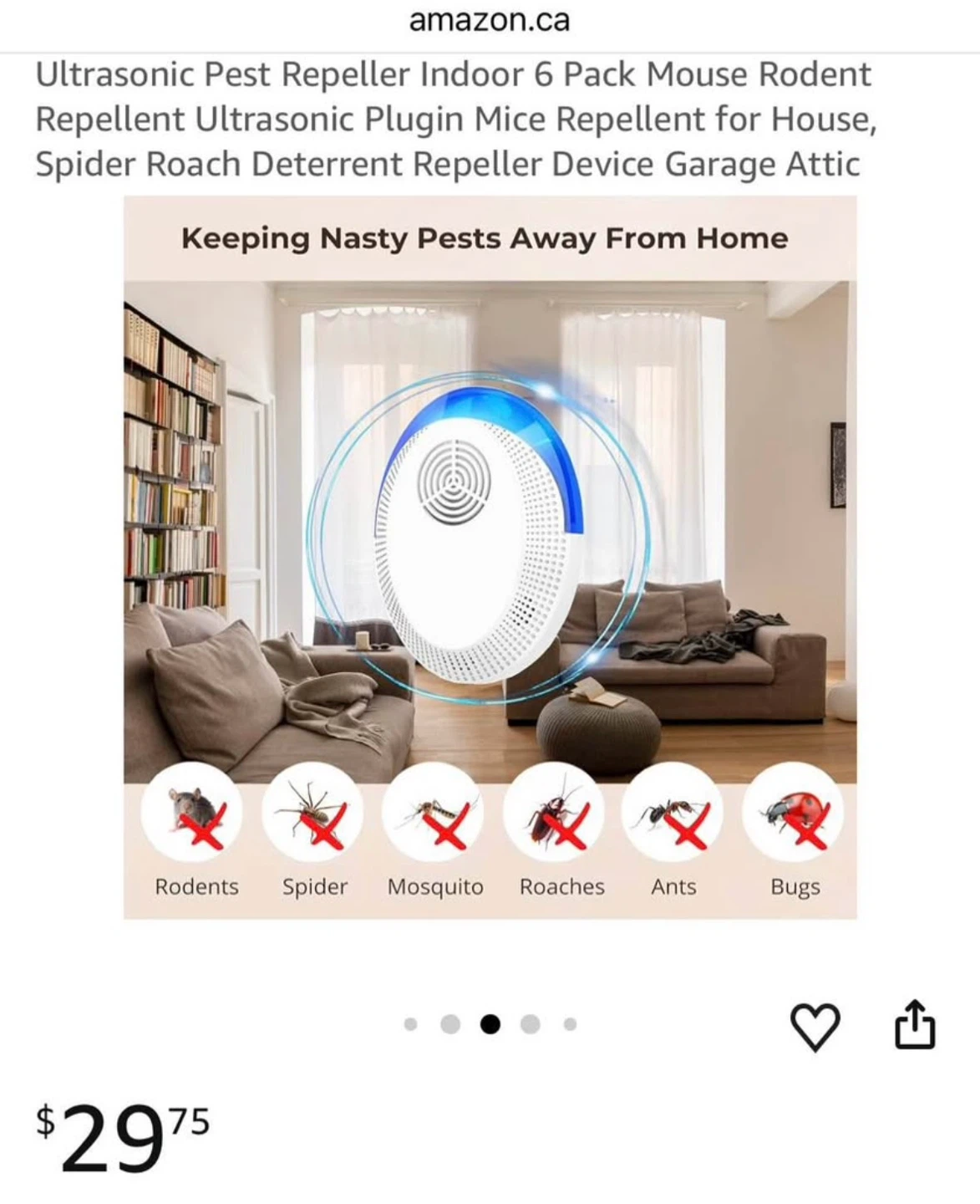 6 Pack Ultrasonic Pest Repeller Indoor Plugin - photo 2