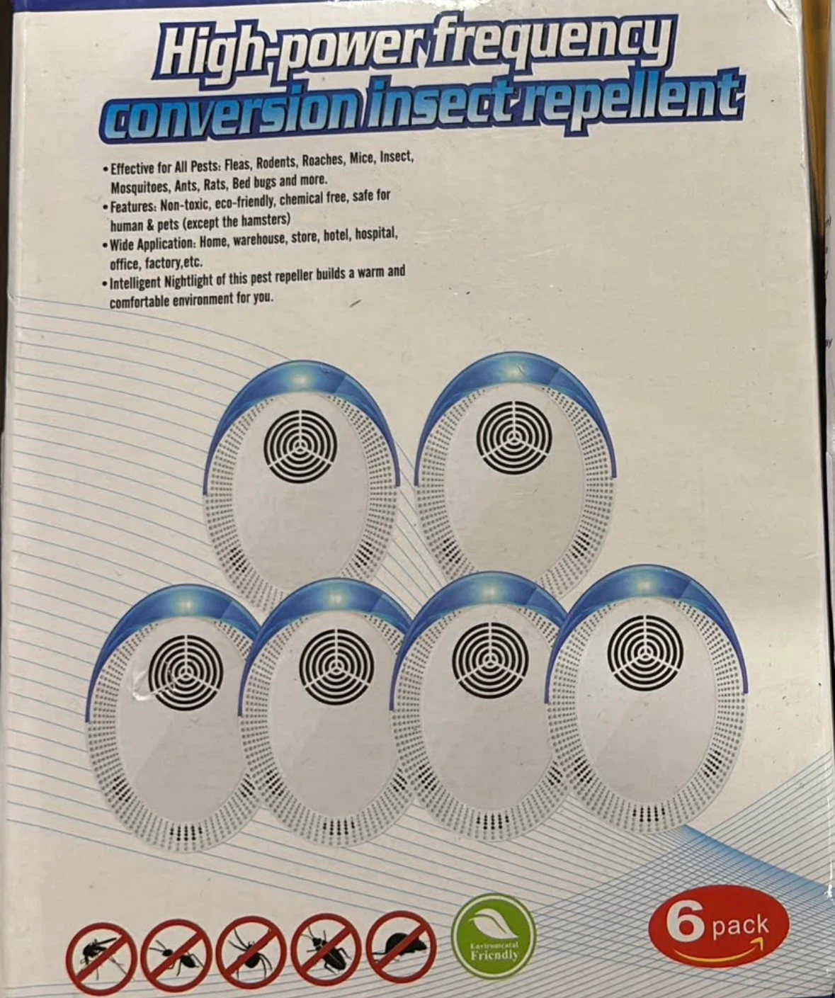 6 Pack Ultrasonic Pest Repeller Indoor Plugin - photo 3