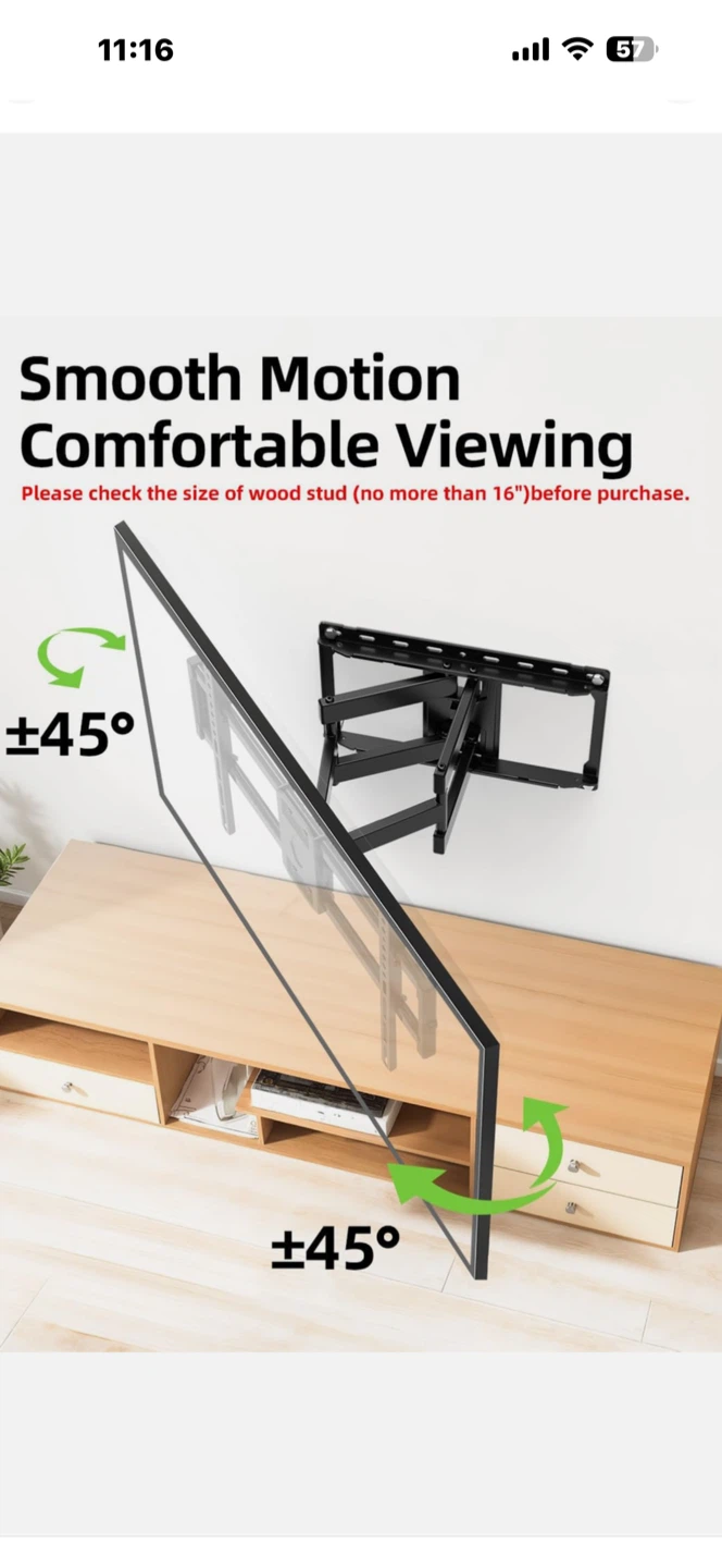 Full-Motion TV Wall Mount for 42"-90" TVs - photo 5