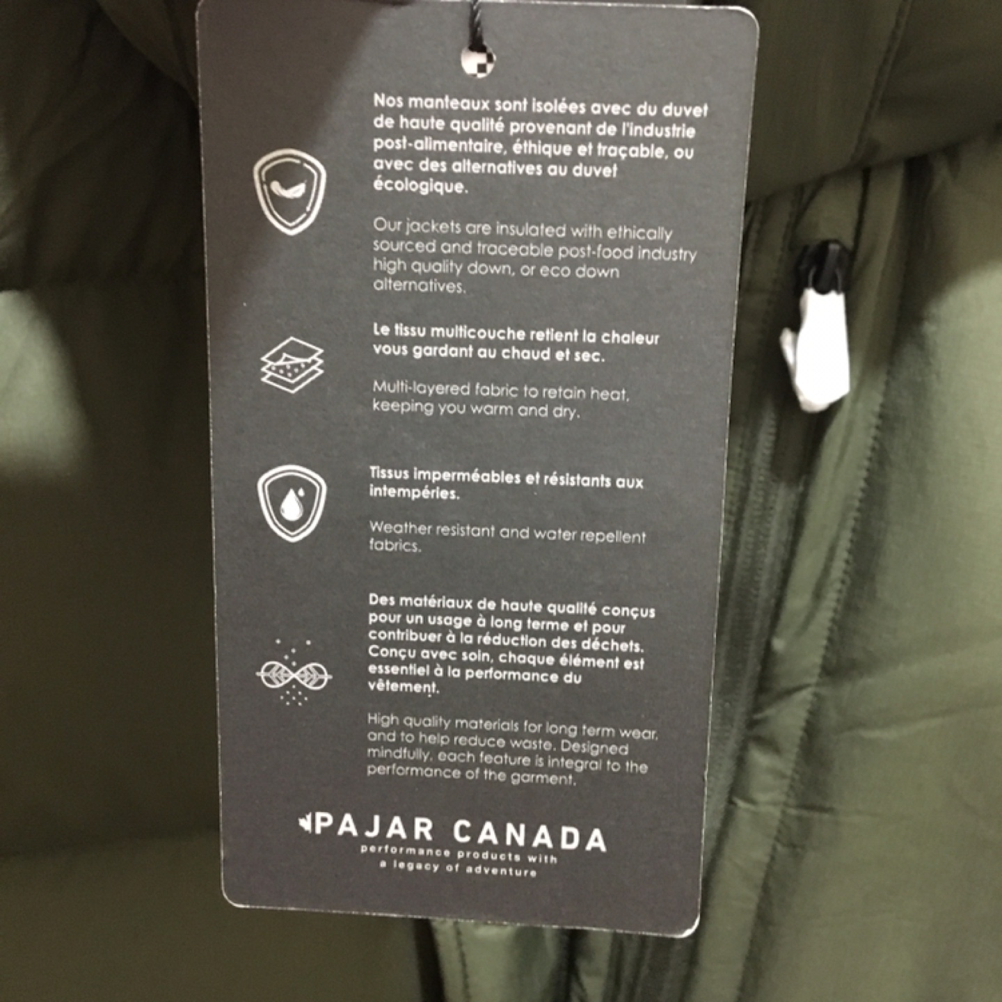 Pajar Canada Down Puffer Jacket - Green - photo 5
