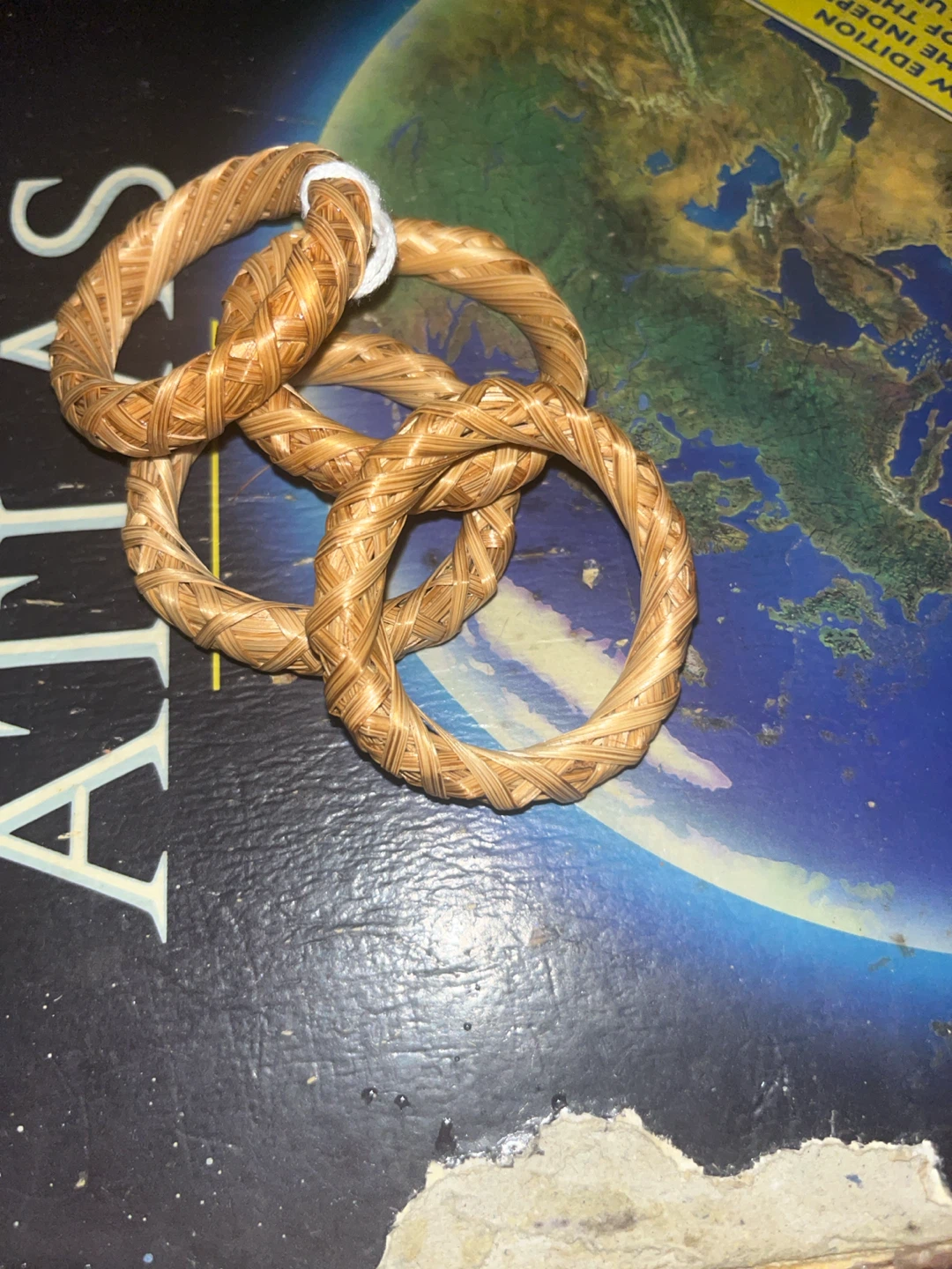 Set of 4 Woven Wicker Napkin Rings