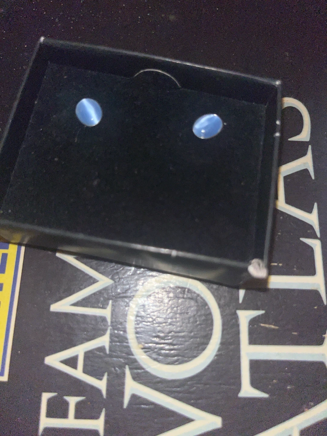 Blue Moonstone Stud Earrings