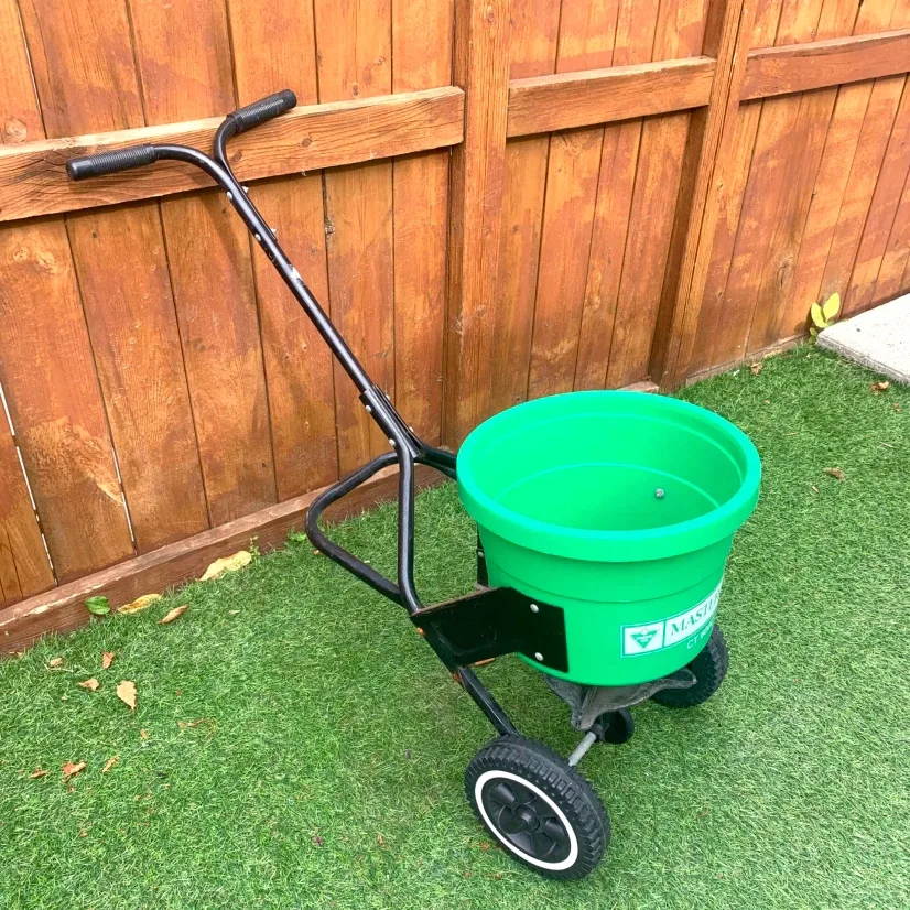 Lawn Spreader Broadcast Fertilizer Grass Seed Push Garden Tool