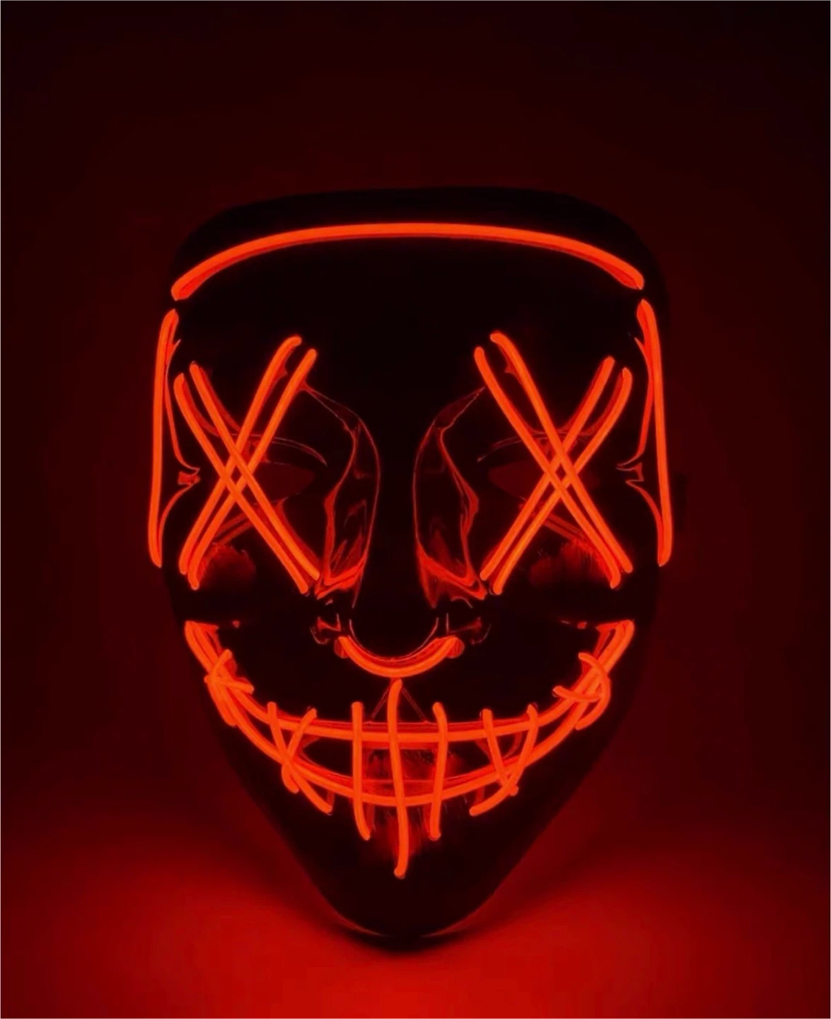 LED Light Up Red Neon Mask