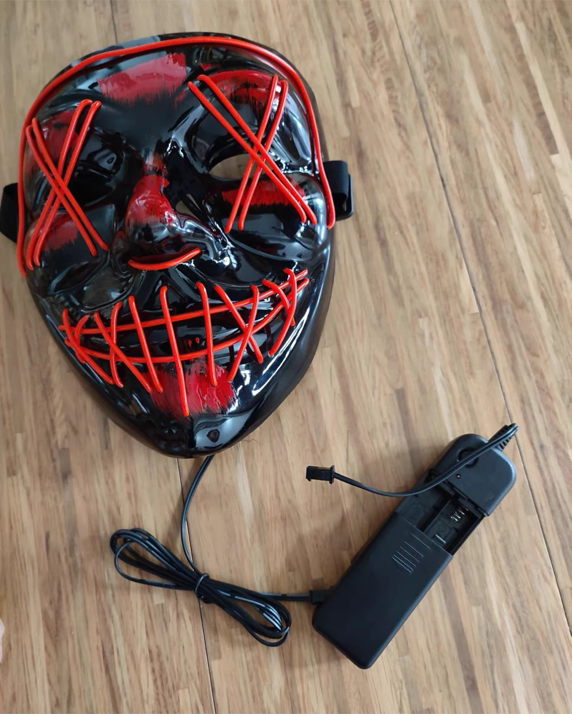 LED Light Up Red Neon Mask - photo 2