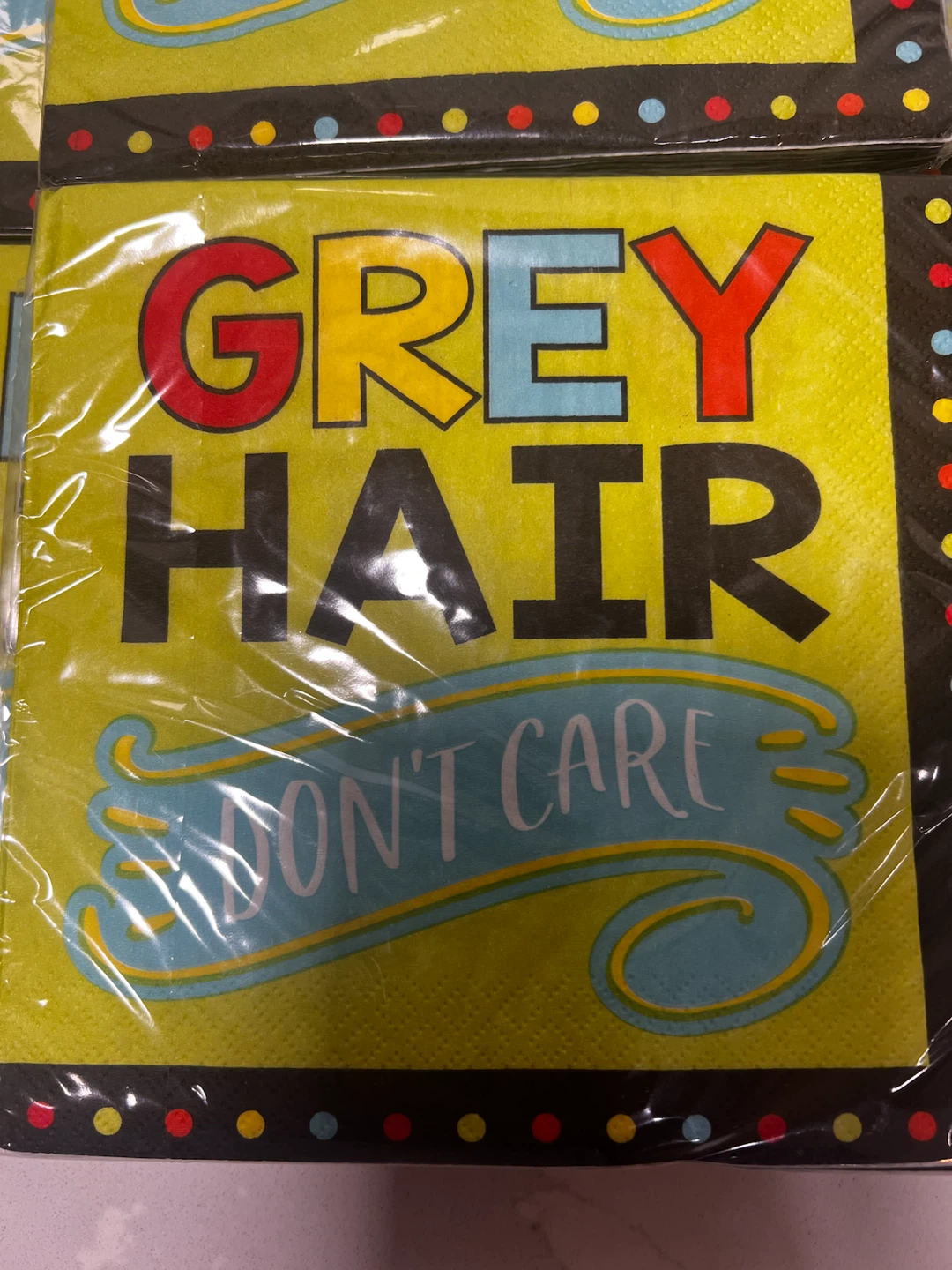 6 Packs of   Grey Hair Don't Care Luncheon Napkins - photo 2