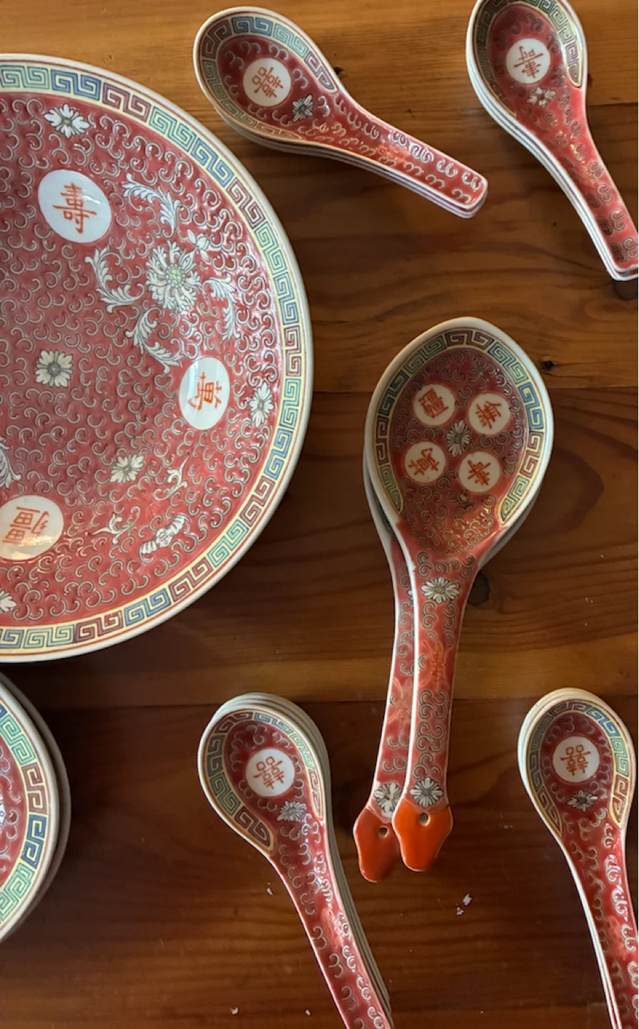 Vintage Wan Shou Wu Jiang Chinese Porcelain Dinnerware Set - photo 3