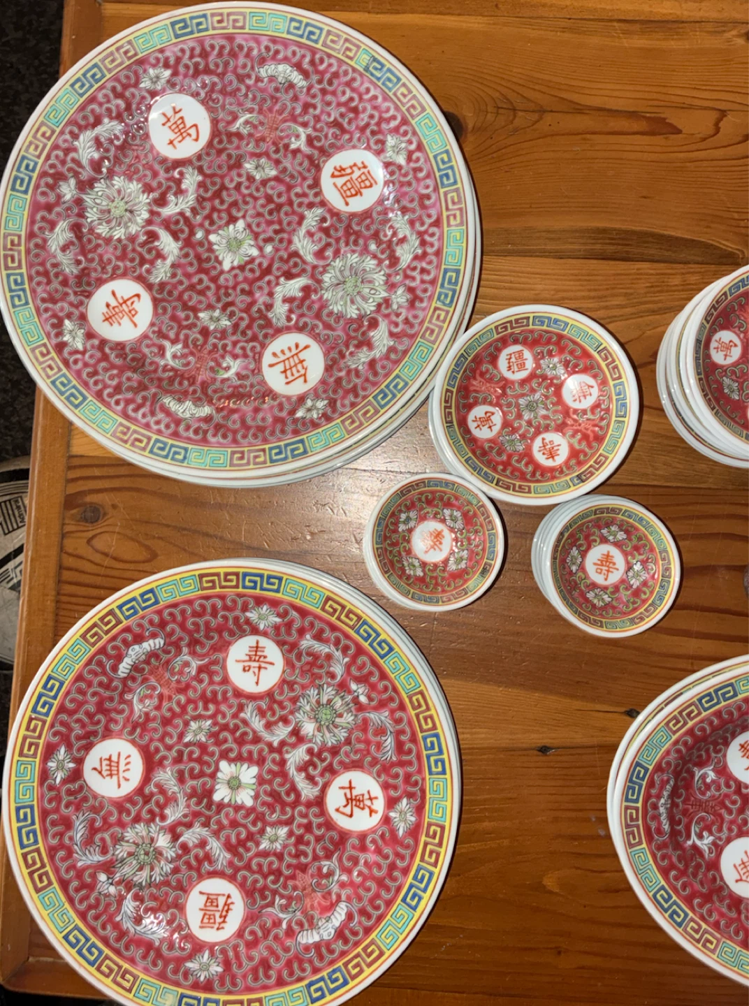Vintage Wan Shou Wu Jiang Chinese Porcelain Dinnerware Set - photo 4