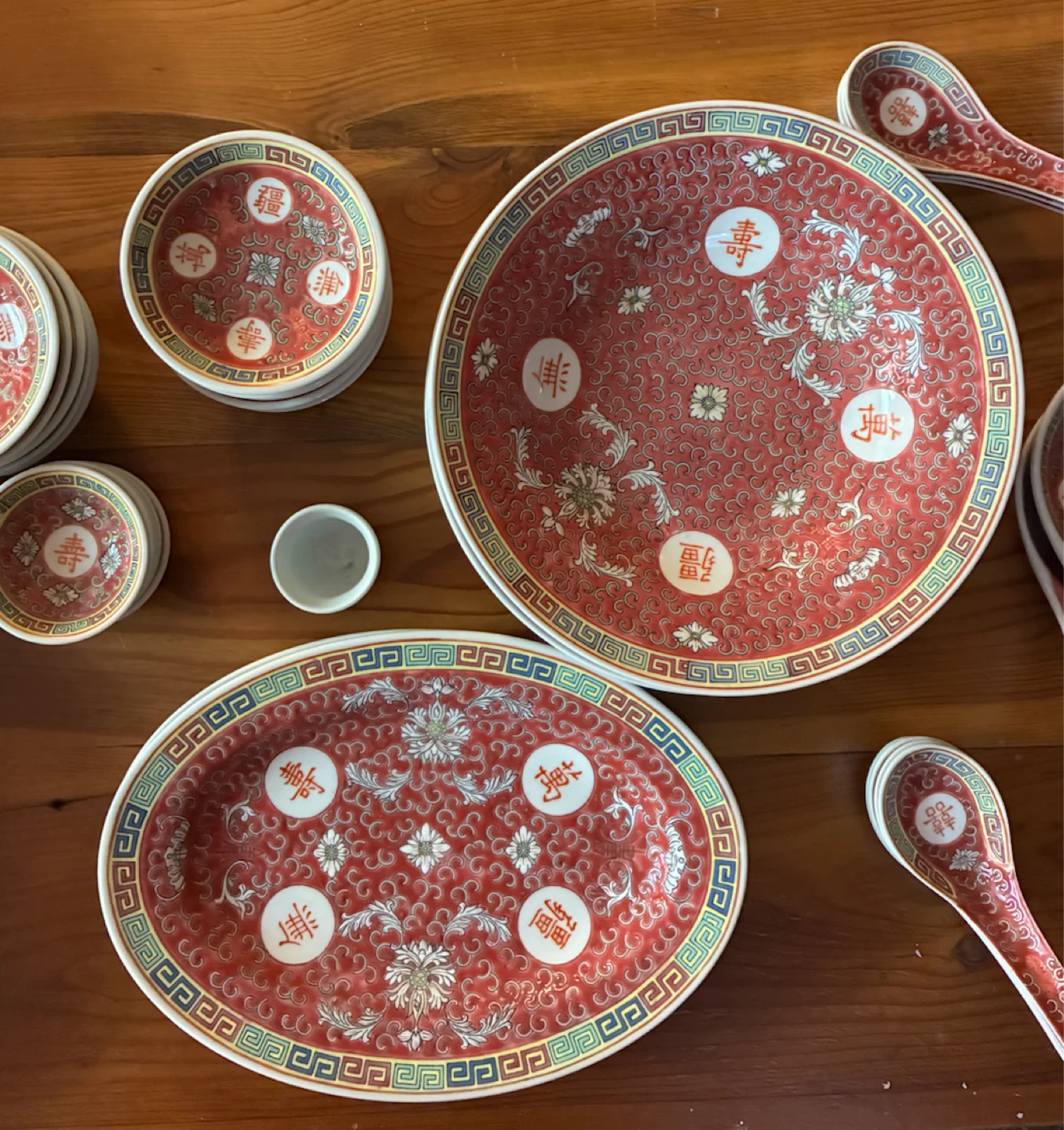 Vintage Wan Shou Wu Jiang Chinese Porcelain Dinnerware Set - photo 5