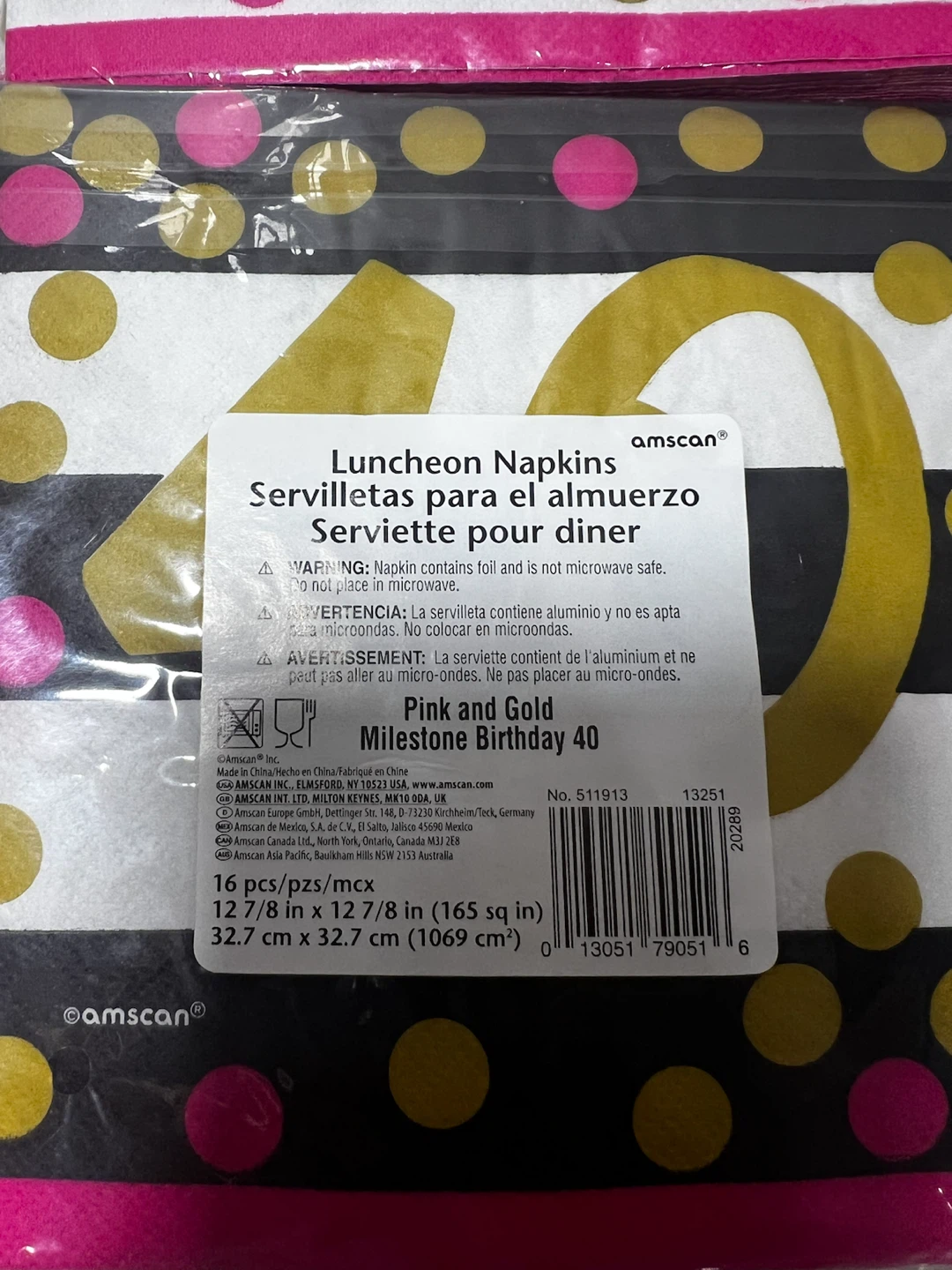 NEW 40th Birthday Luncheon Napkins - photo 3