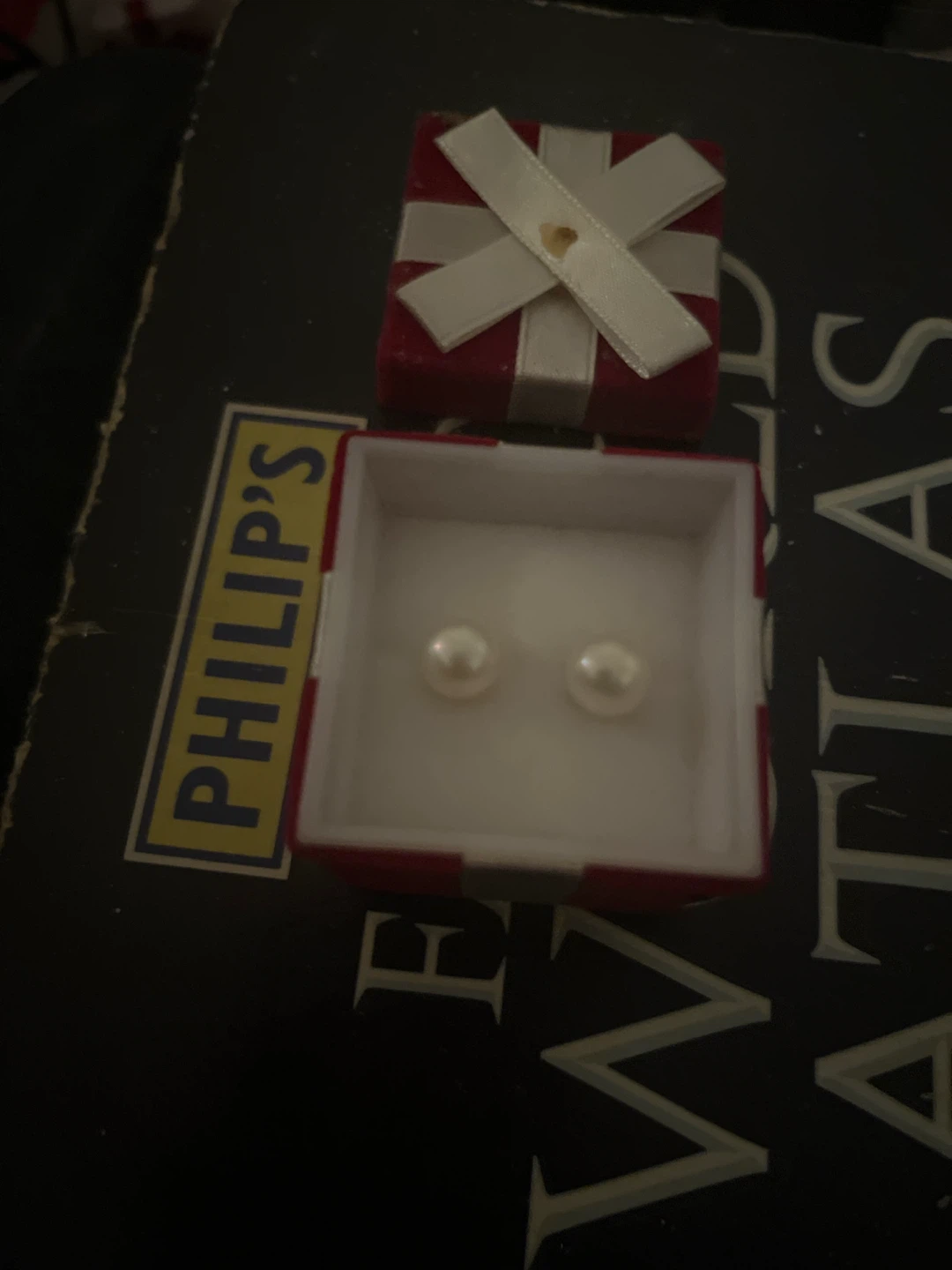 Pair of White Pearl Stud Earrings