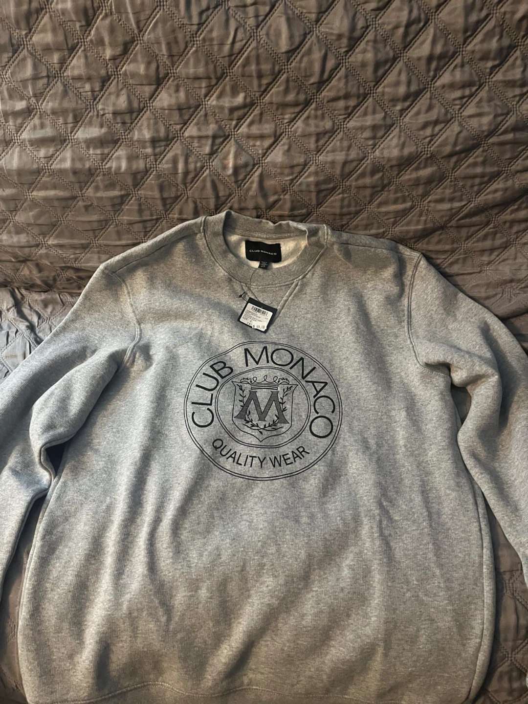 Brand New Club Monaco Crest Sweatshirt Heather Grey - photo 3