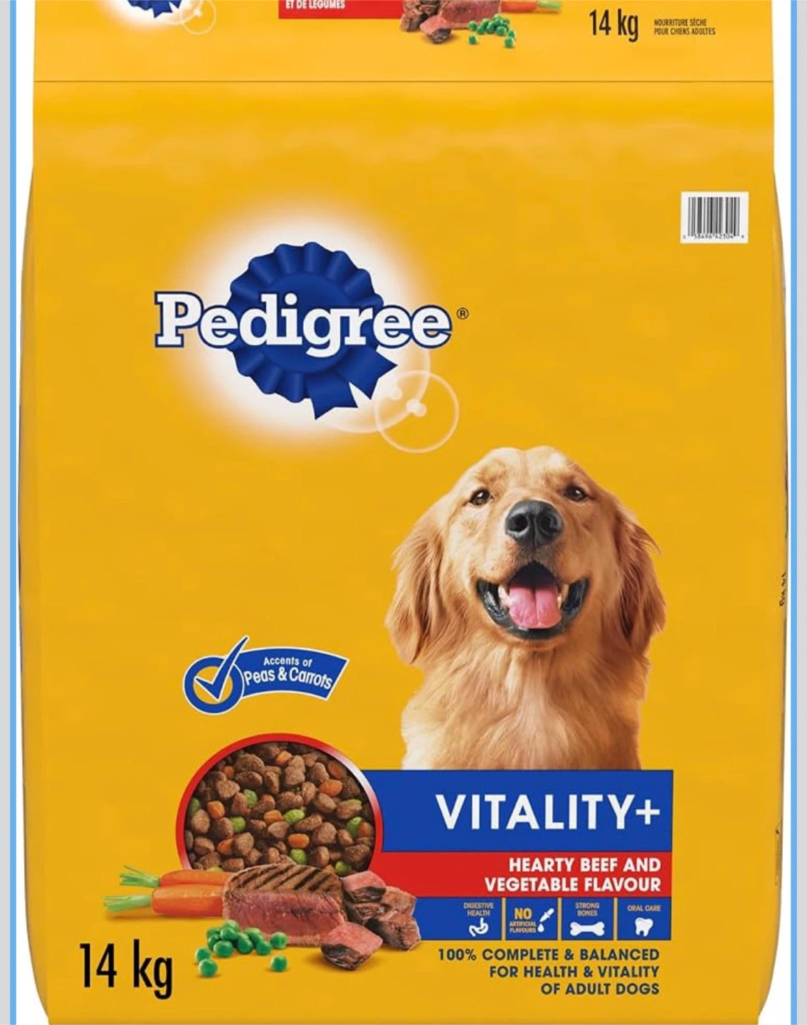 Pedigree Vitality+ Beef and Vegetable Dog Food 14 kg
