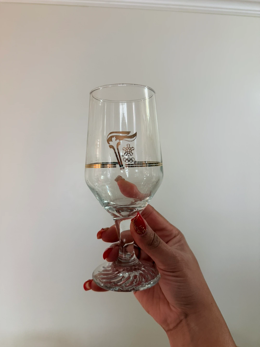 Vintage Olympic Winter Games commemorative glass