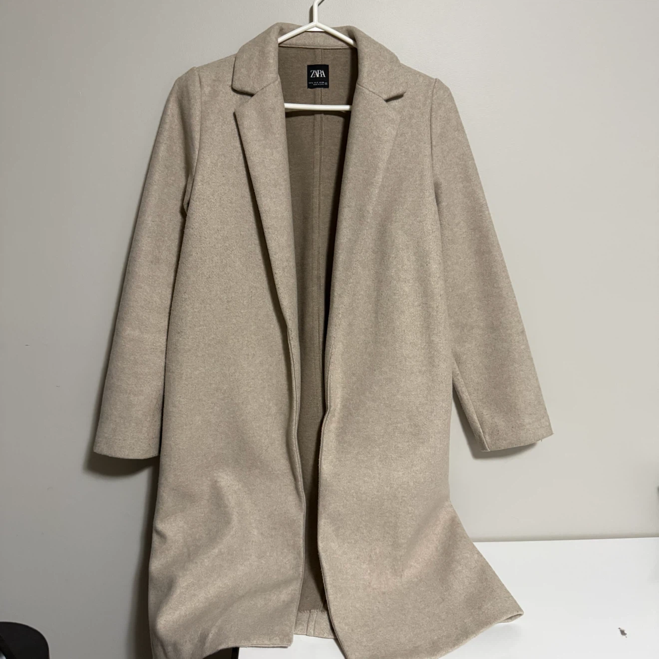 Zara Beige Wool Blend Coat
