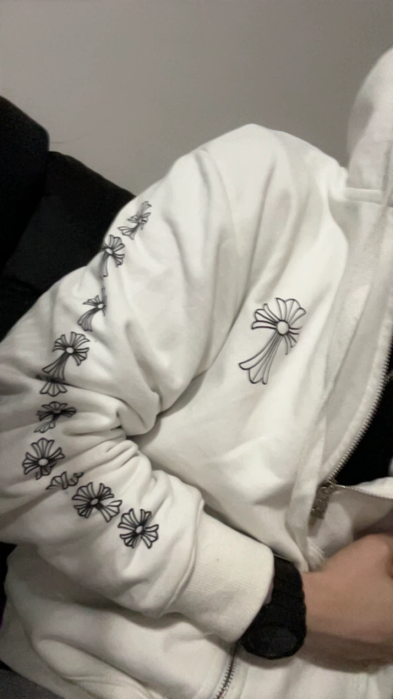 Chrome Hearts White Zip-Up Hoodie
