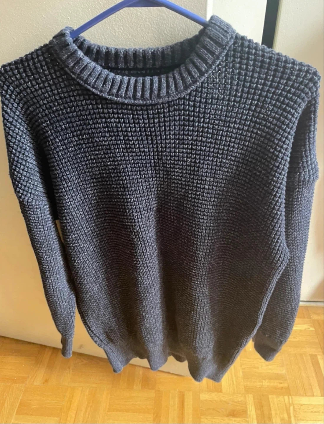 Brand new Men's Dark Blue Waffle Knit Sweater