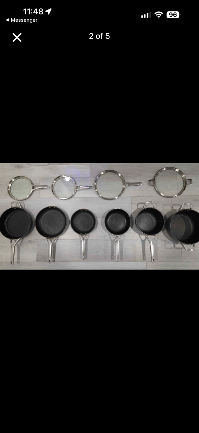 Calphalon Nonstick Cookware Set 6 Pots & Pans + 4 Lids Used - photo 3