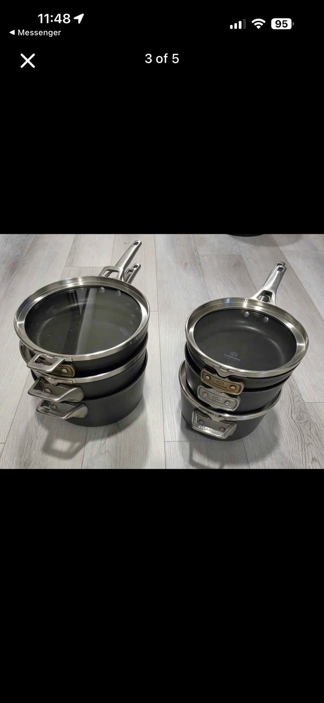 Calphalon Nonstick Cookware Set 6 Pots & Pans + 4 Lids Used - photo 4
