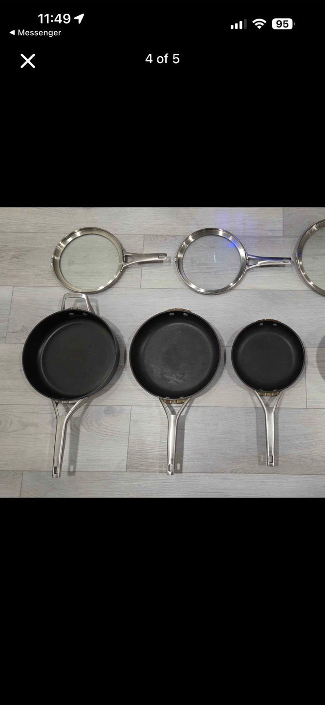 Calphalon Nonstick Cookware Set 6 Pots & Pans + 4 Lids Used - photo 5