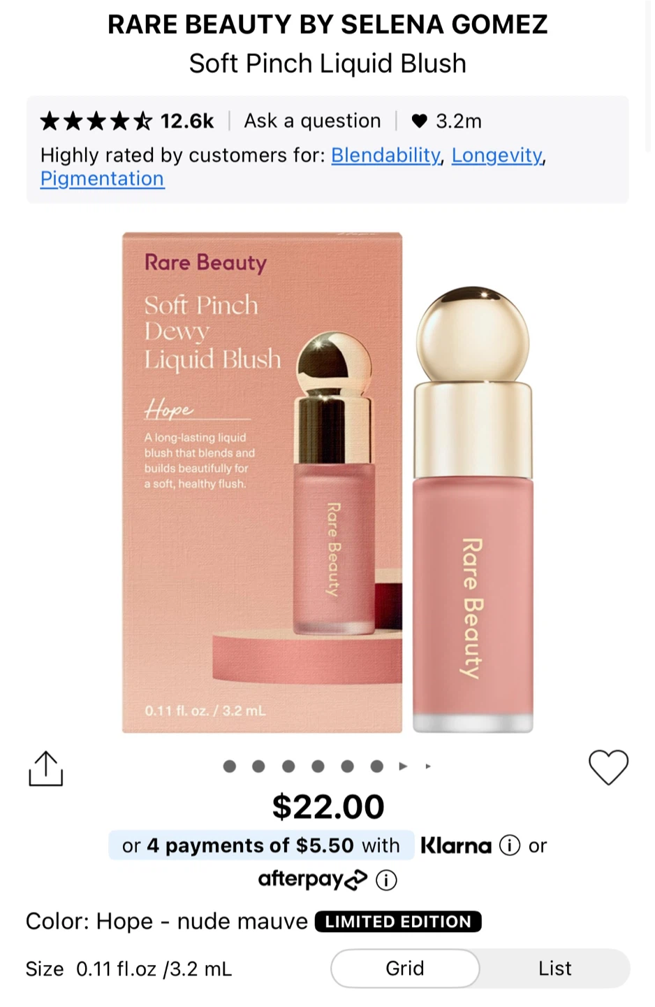 🆕 Rare Beauty Hope Blush and Glimmer Lip Gloss Set - photo 4