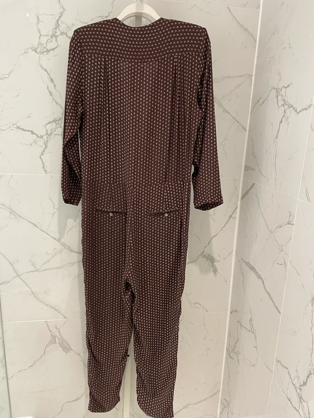 Ganni Long Sleeve Tie Print Jumpsuit - photo 4