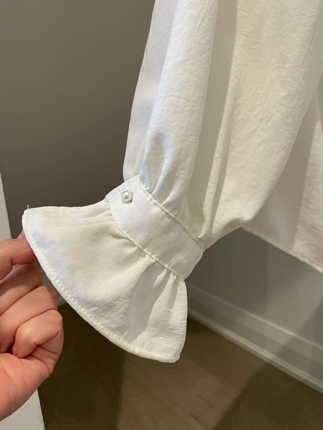 Zara Pearl Collar White Blouse - photo 3